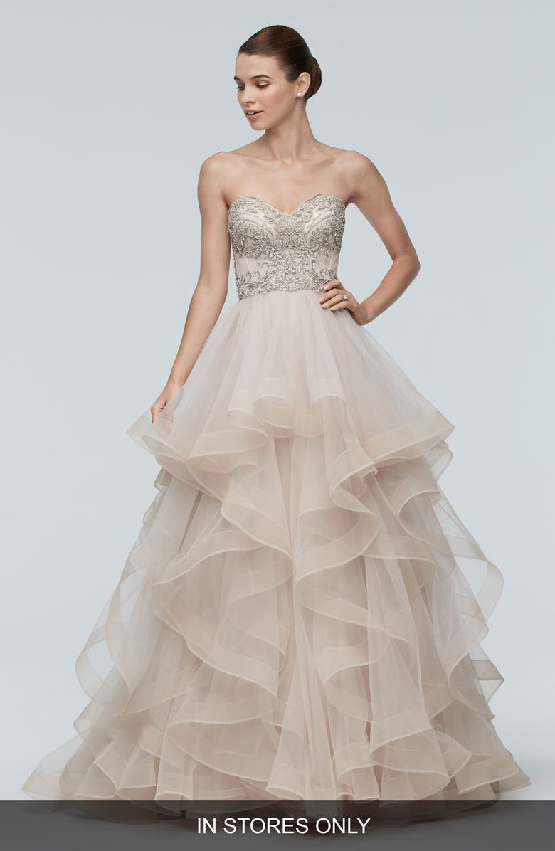 Watters Meri Embellished Strapless Layered Tulle Gown Nordstrom Meri Embellished Strapless Layered Tulle Gown Main