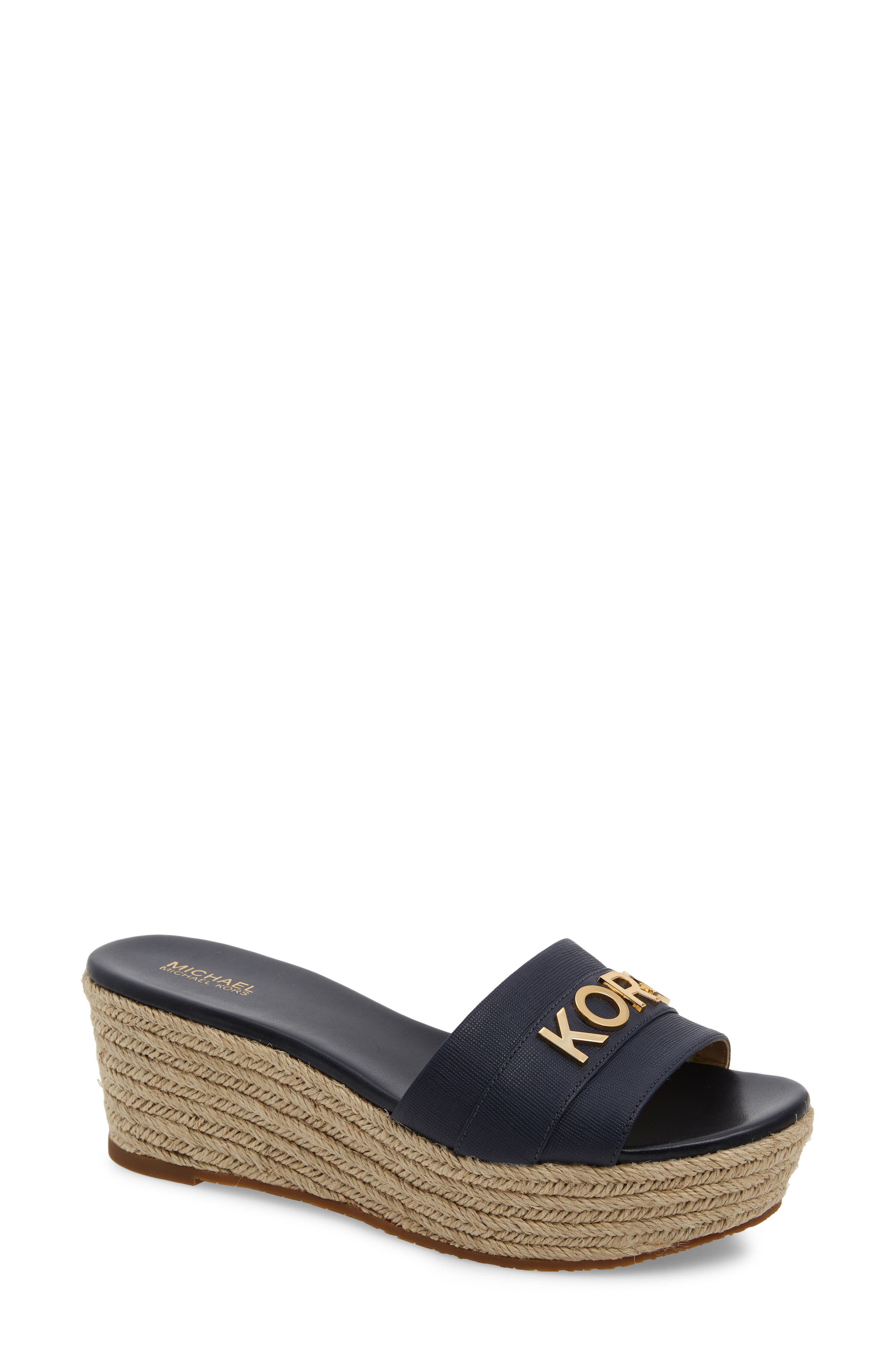 Michael Michael Kors Brady Platform Slide Sandal- Blue