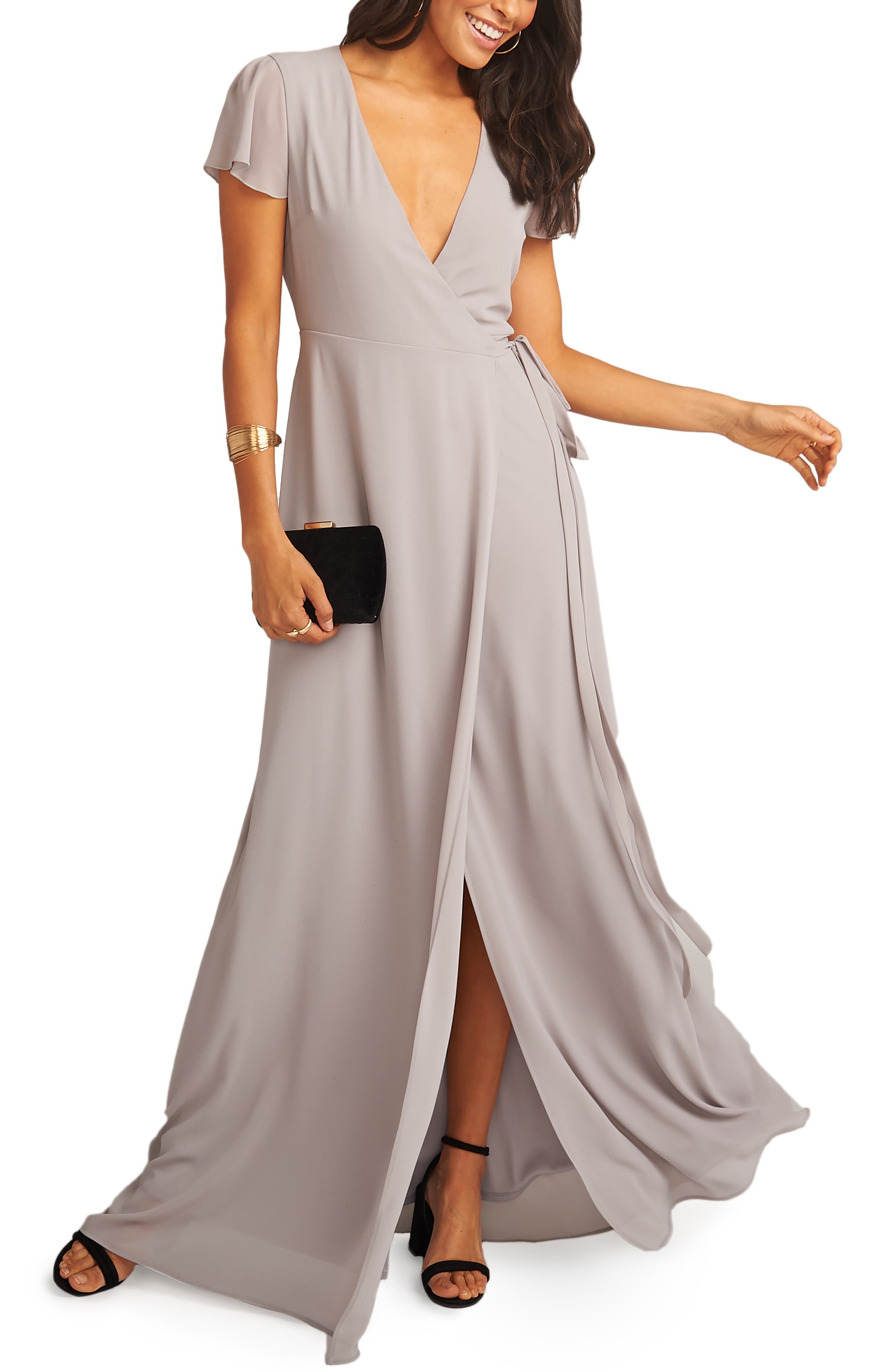 Show Me Your Mumu Noelle Wrap Dress, Grey