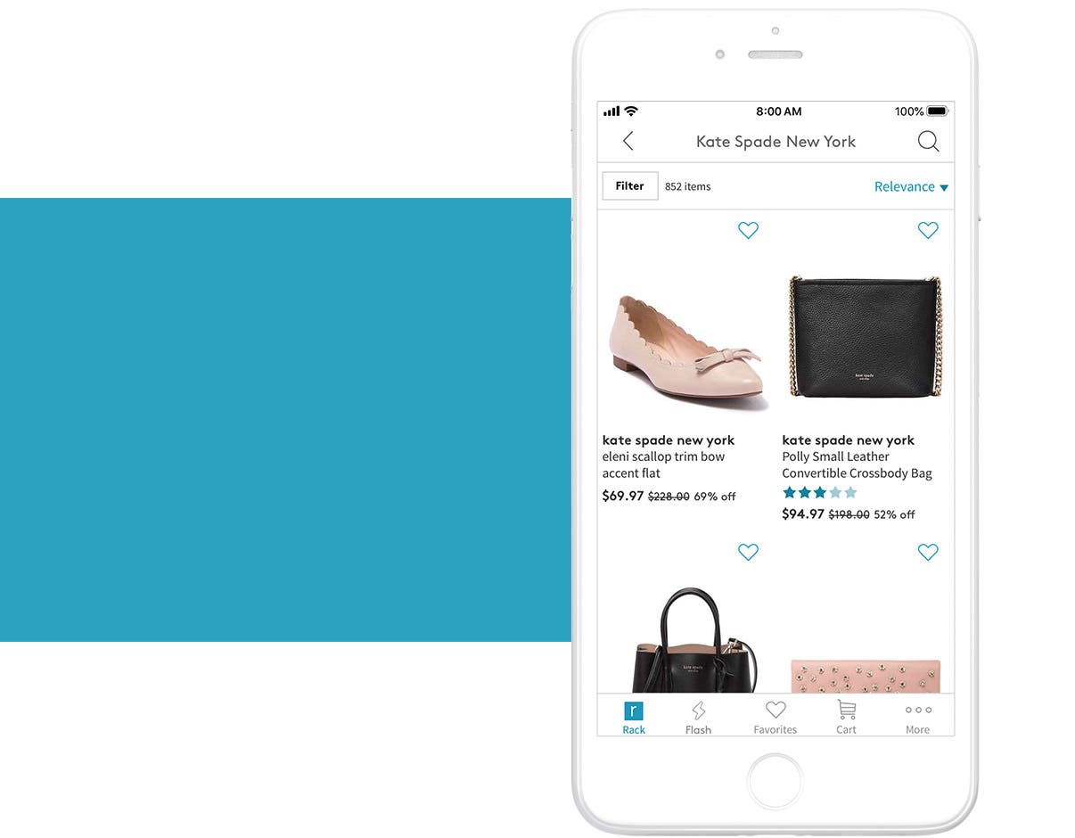 Phone screen showing a brand search.