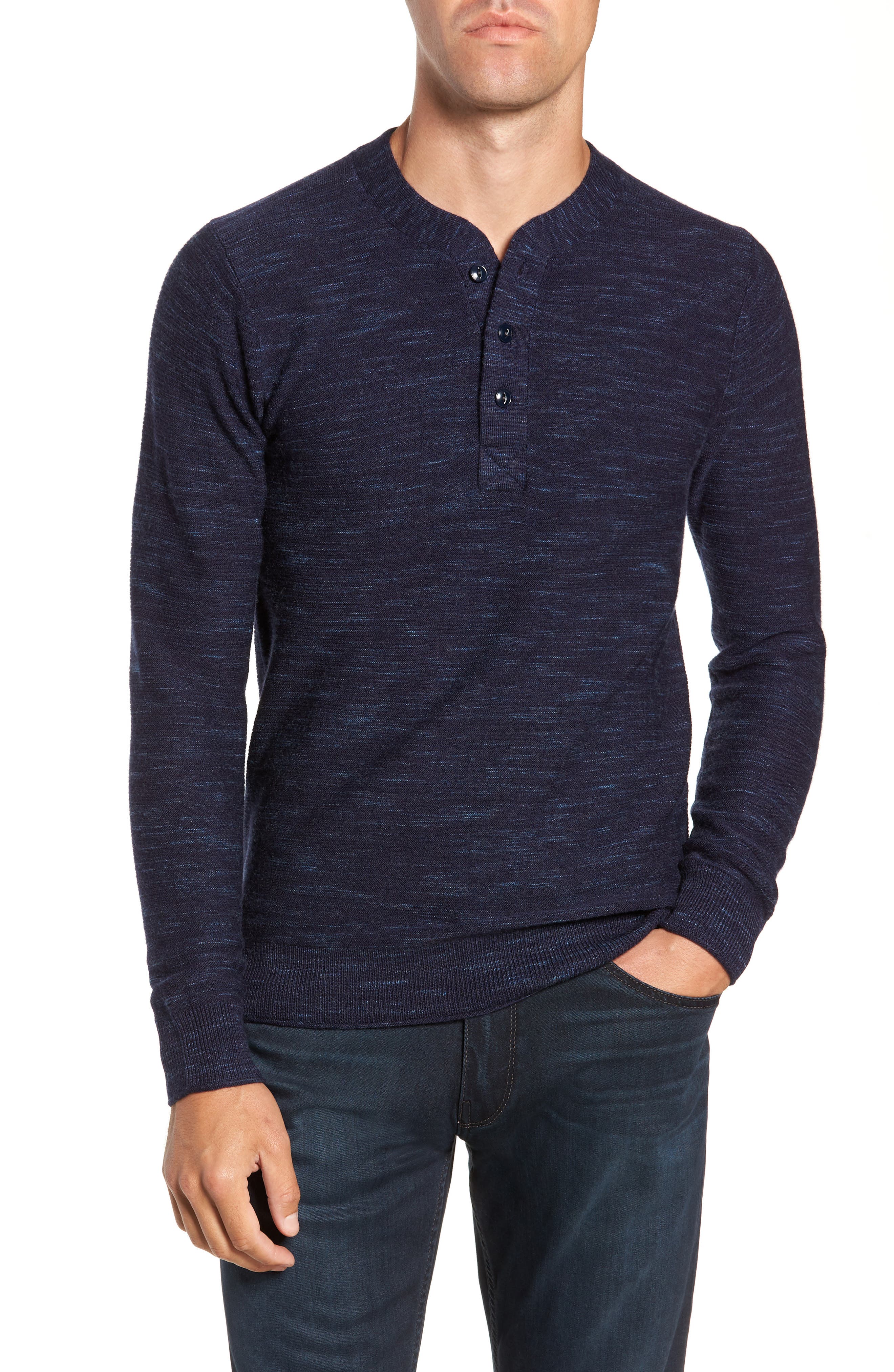 Bonobos Merino Wool Knit Henley, Blue