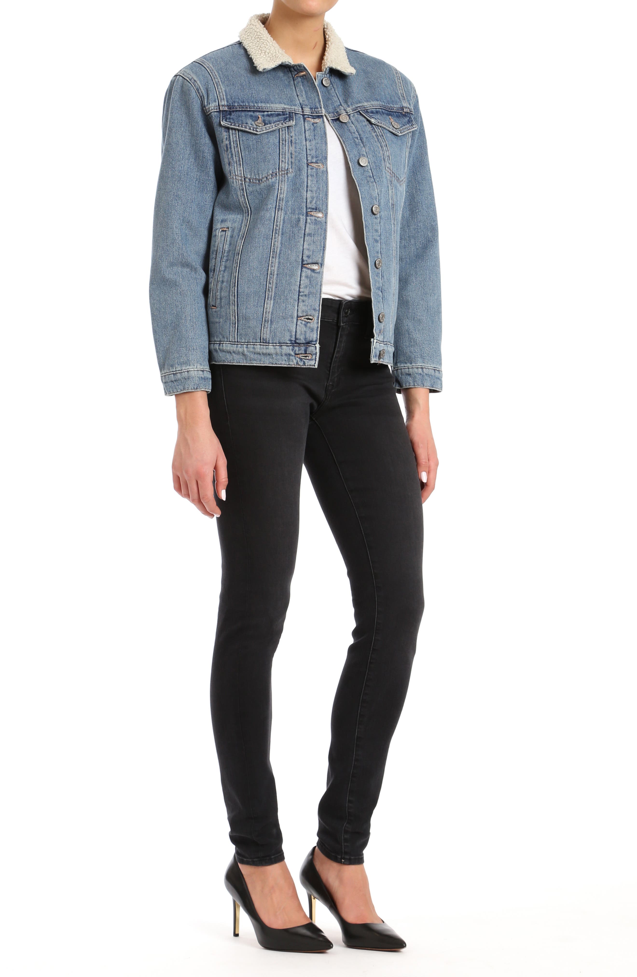 Karla Mid-90s Denim & Fleece Jacket,
                        Alternate,
                        color, MID 90S SHERPA