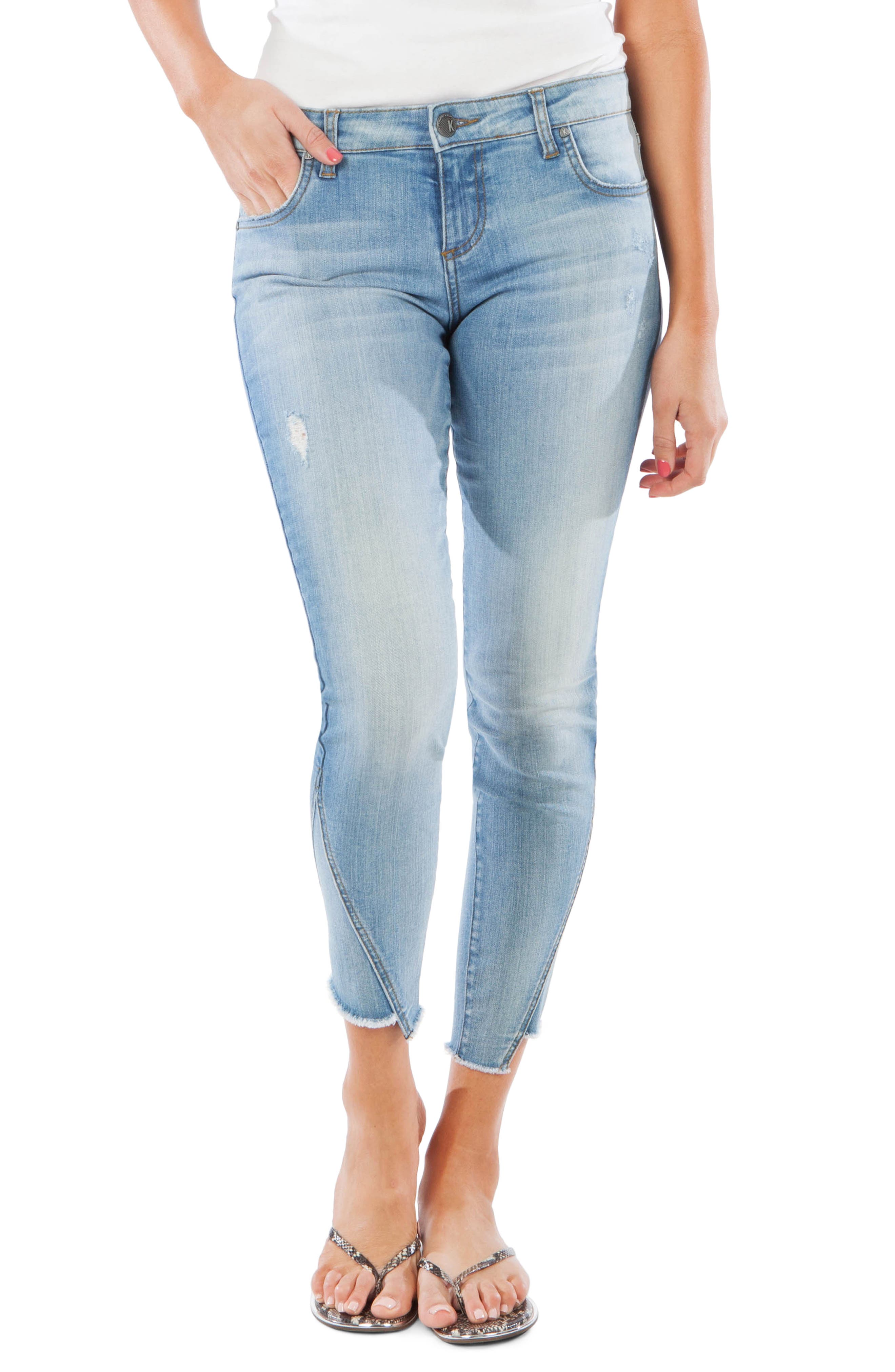 Kut From The Kloth Connie Step Hem Ankle Skinny Jeans, Blue