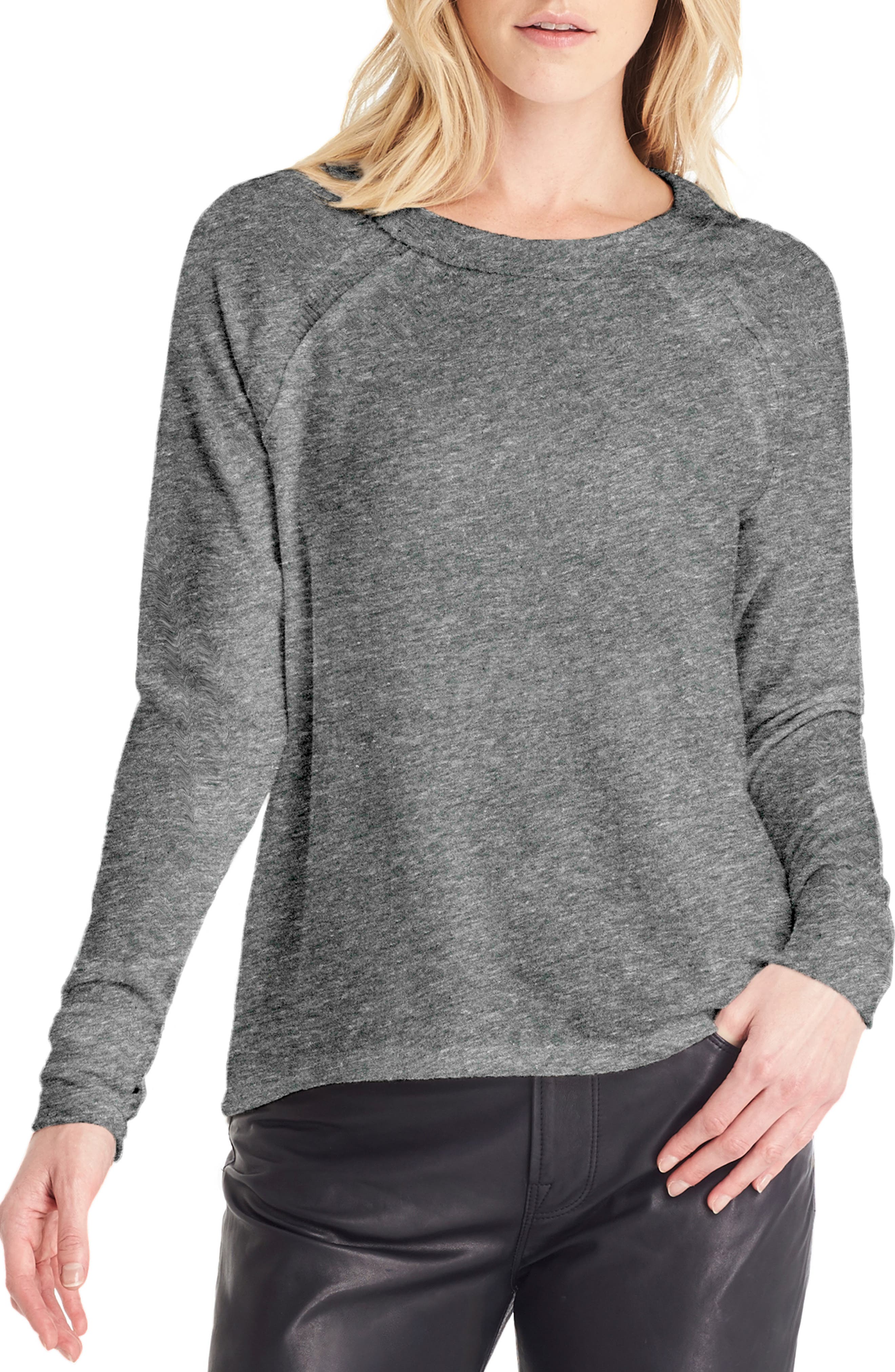 Michael Stars Thumbhole Sleeve Top, Grey