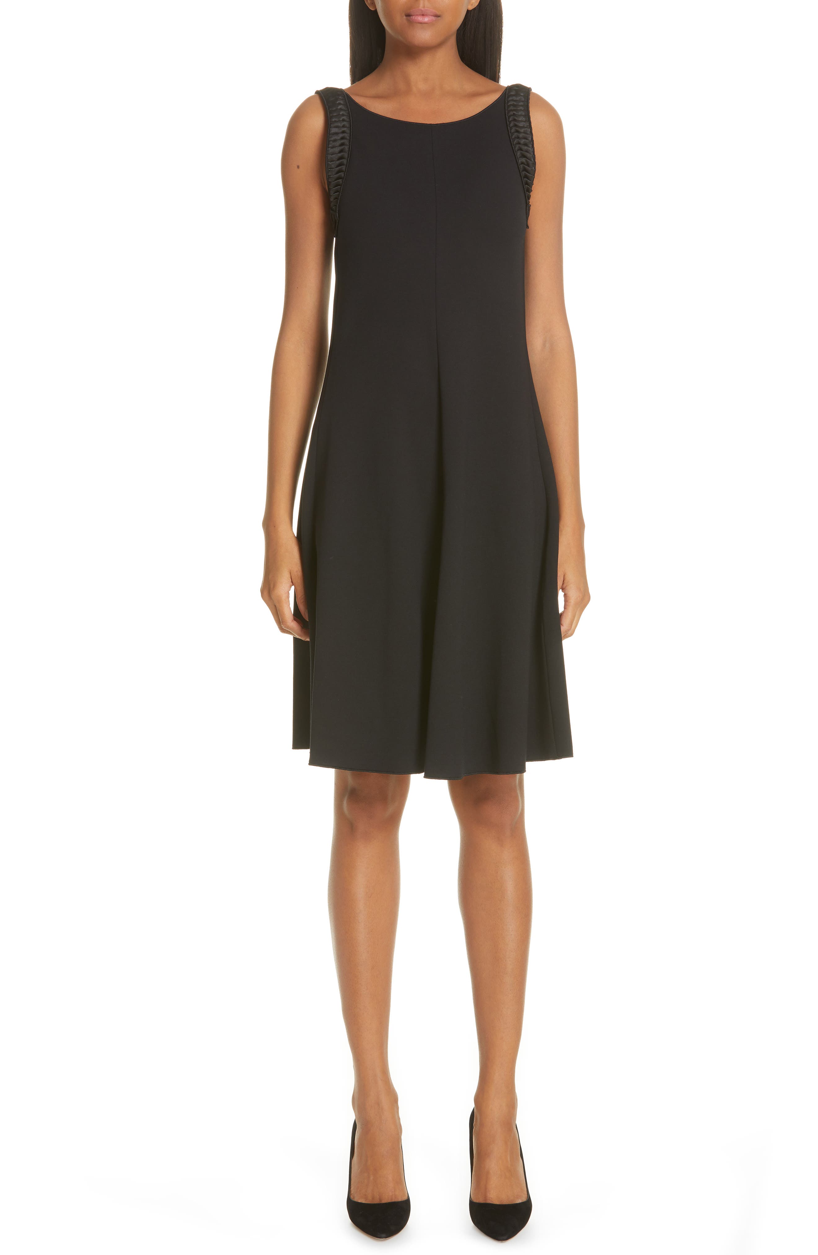 Emporio Armani Stretch Jacquard Dress, US / 48 IT - Black