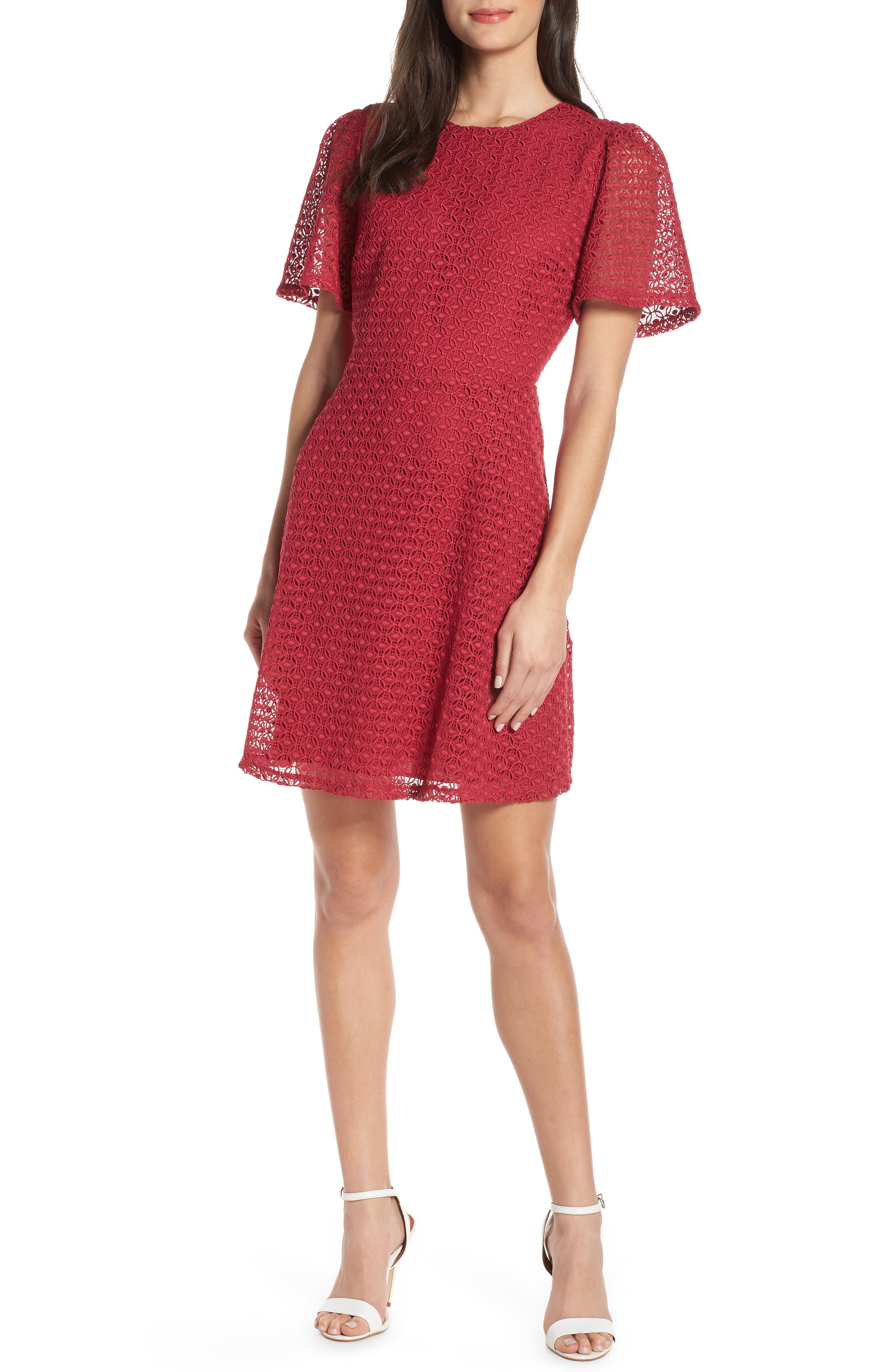 Chelsea28 Geo Lace Dress, Pink