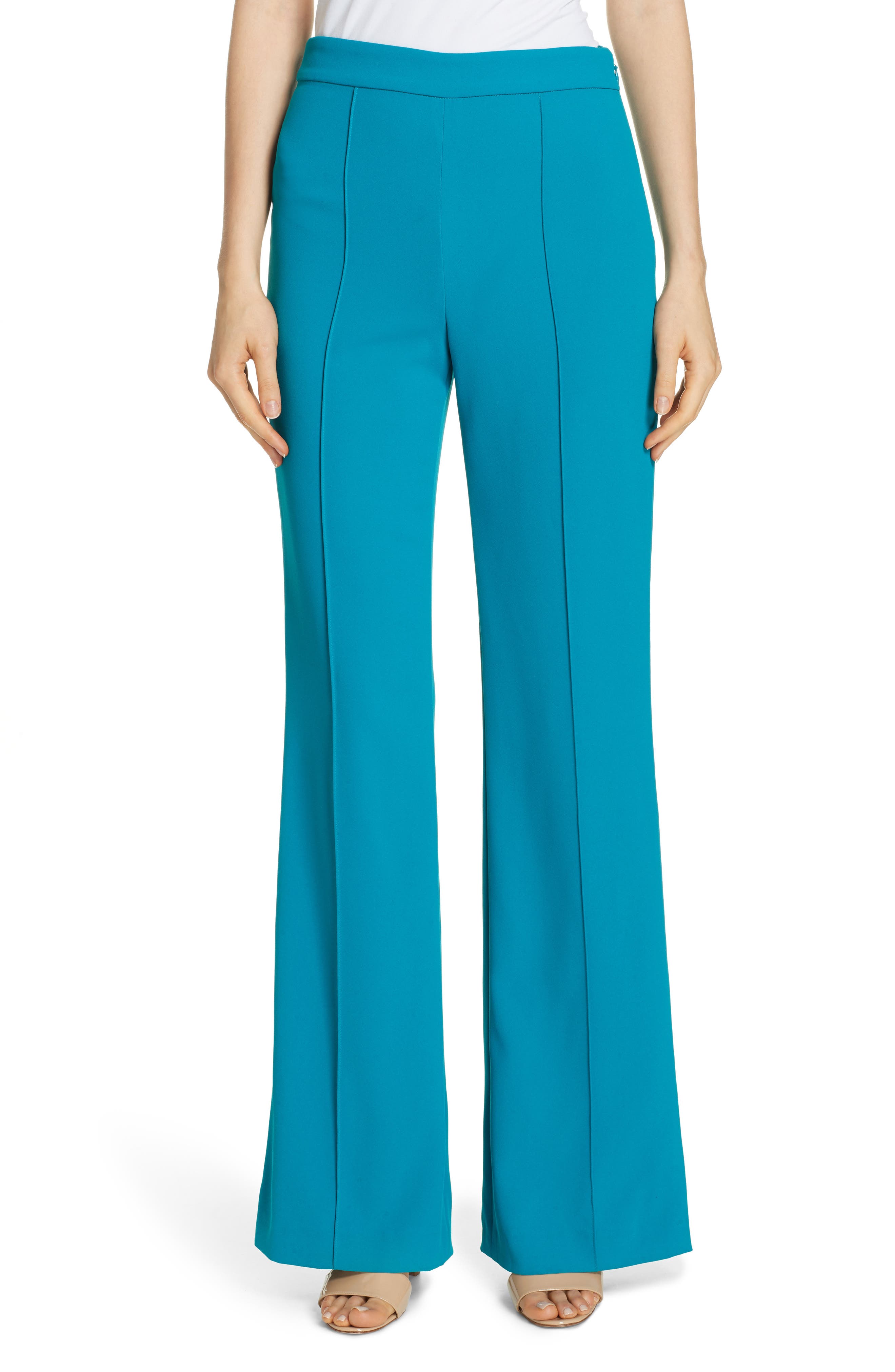 Alice + Olivia Jalisa High Waist Flare Pants, Blue/green