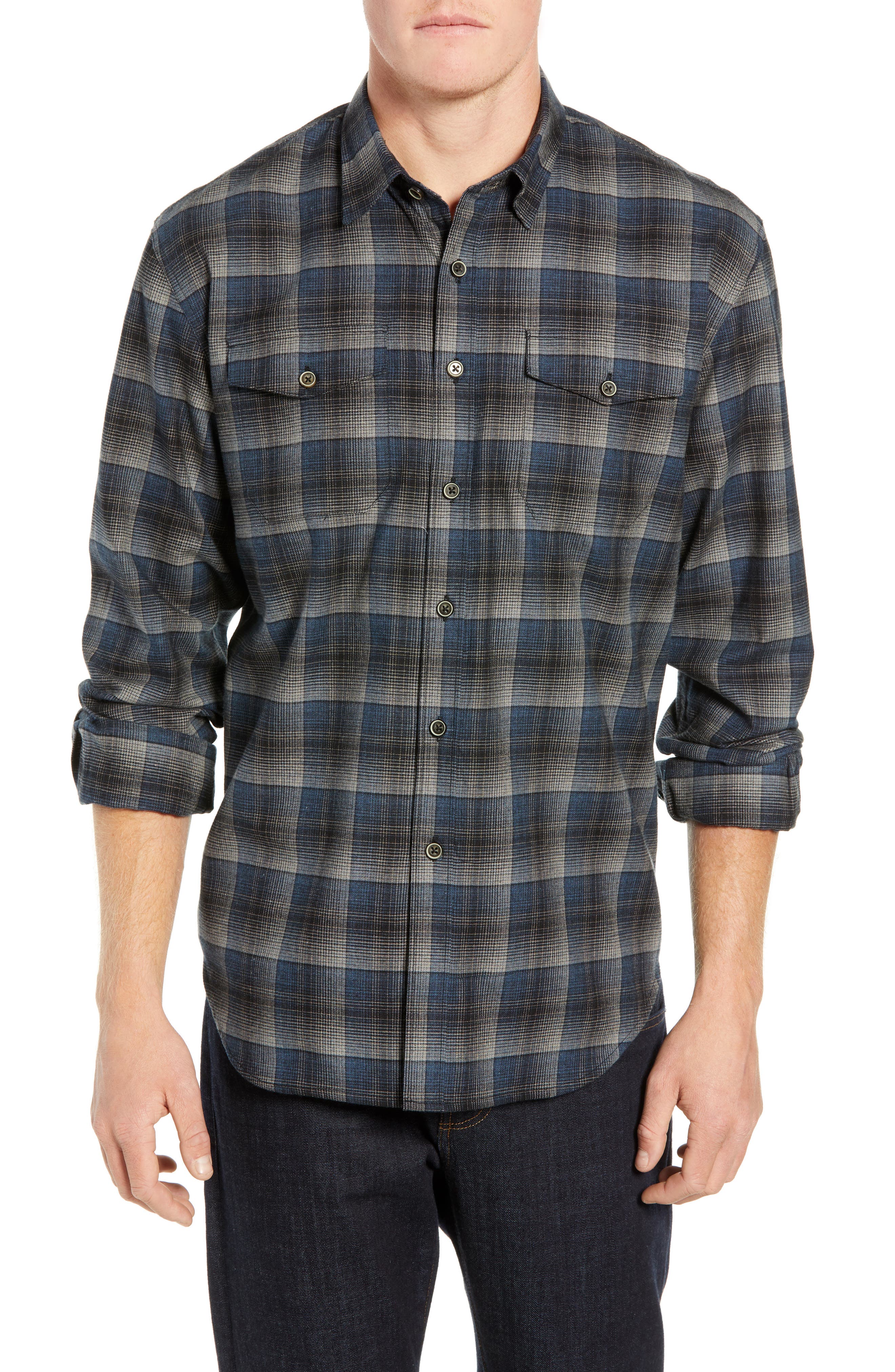 Coastaoro Custer Plaid Flannel Shirt, Blue