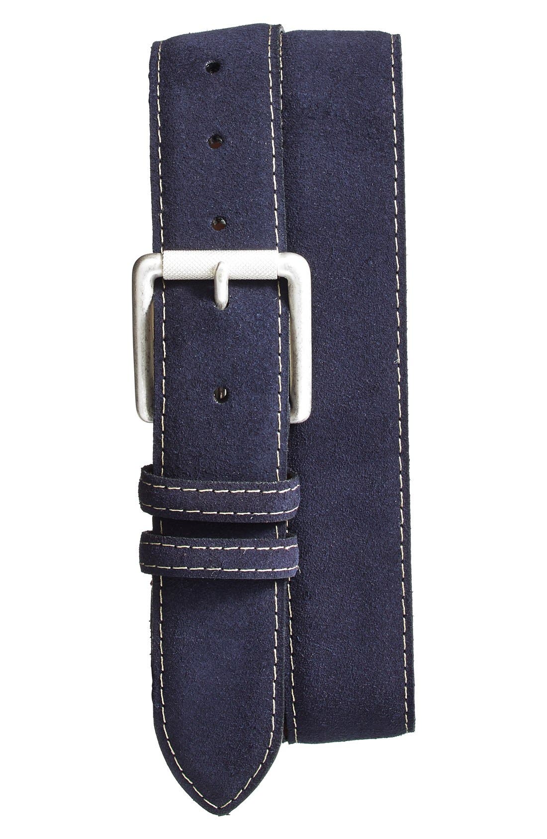 Torino Belts Suede Belt, Navy