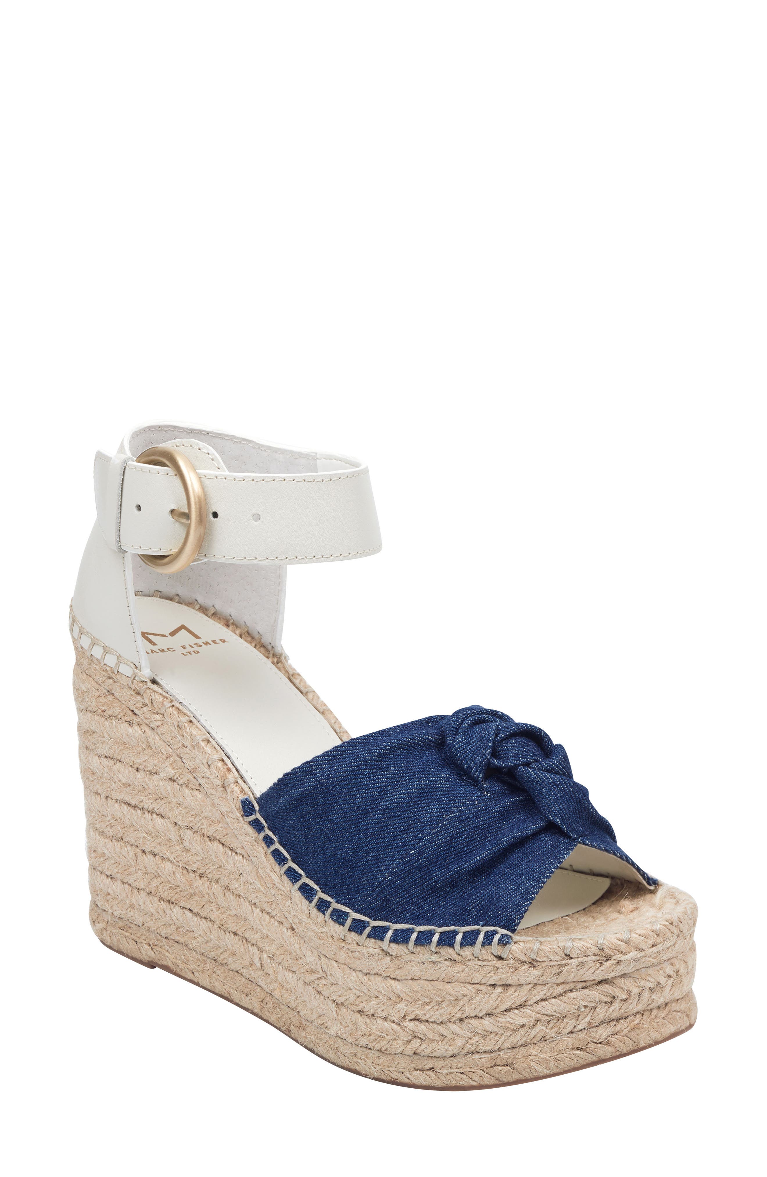 Marc Fisher Ltd. Anty 2 Platform Espadrille Sandal- Blue