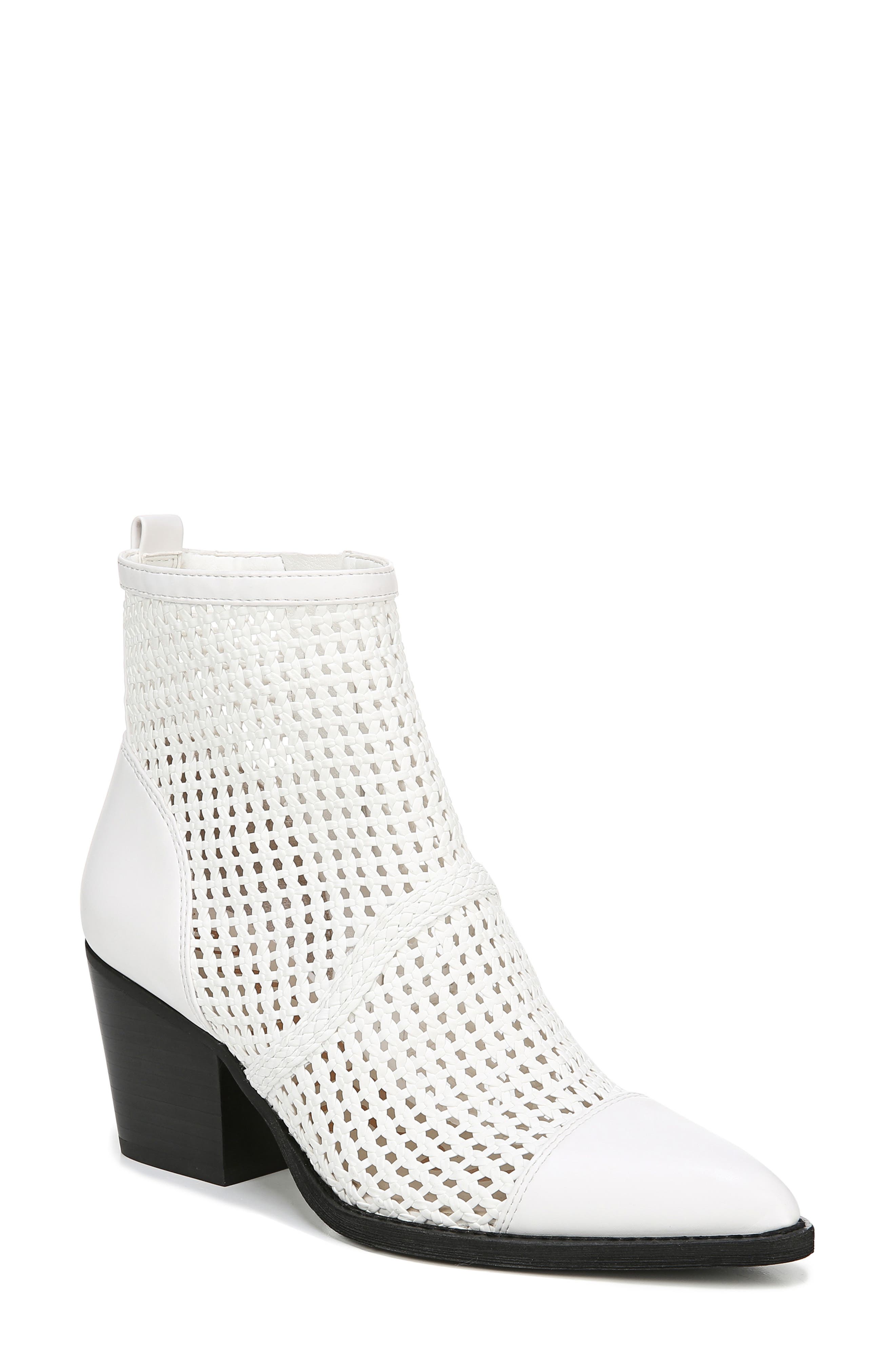Sam Edelman Elita Woven Cap Toe Bootie, White