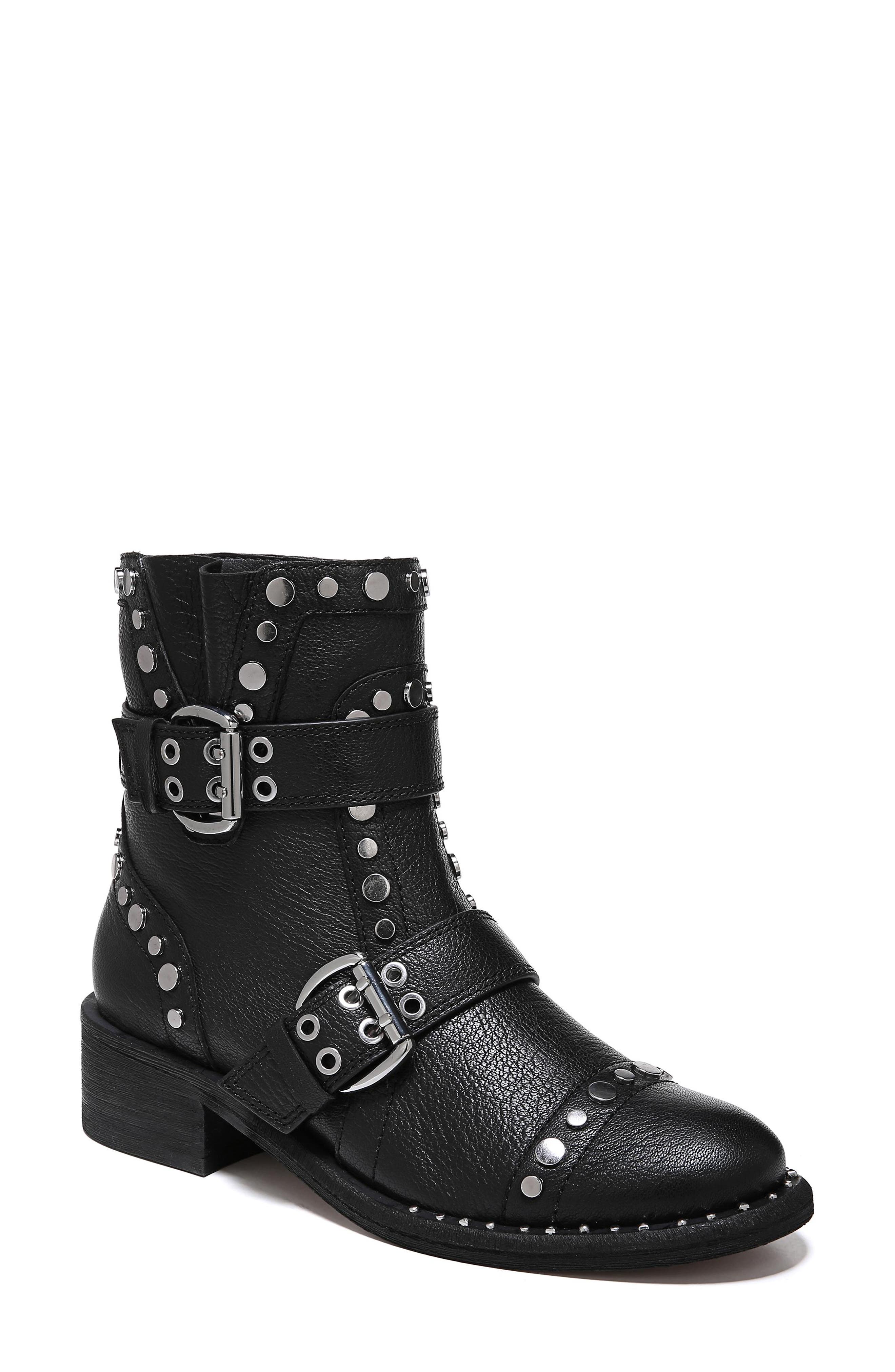 Sam Edelman Drea Stud Moto Boot- Black