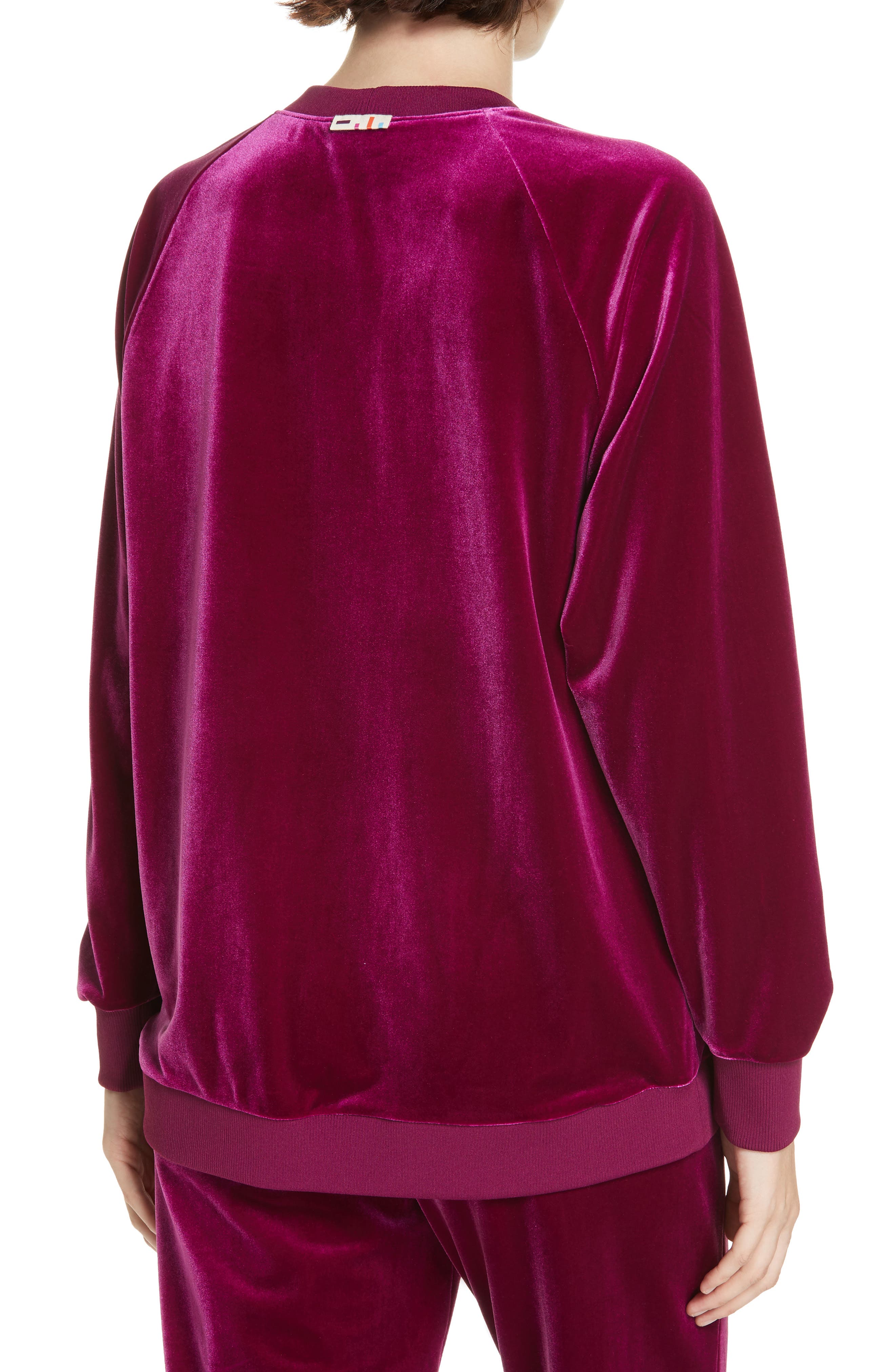 Tibi Velvet Sweatshirt, Purple