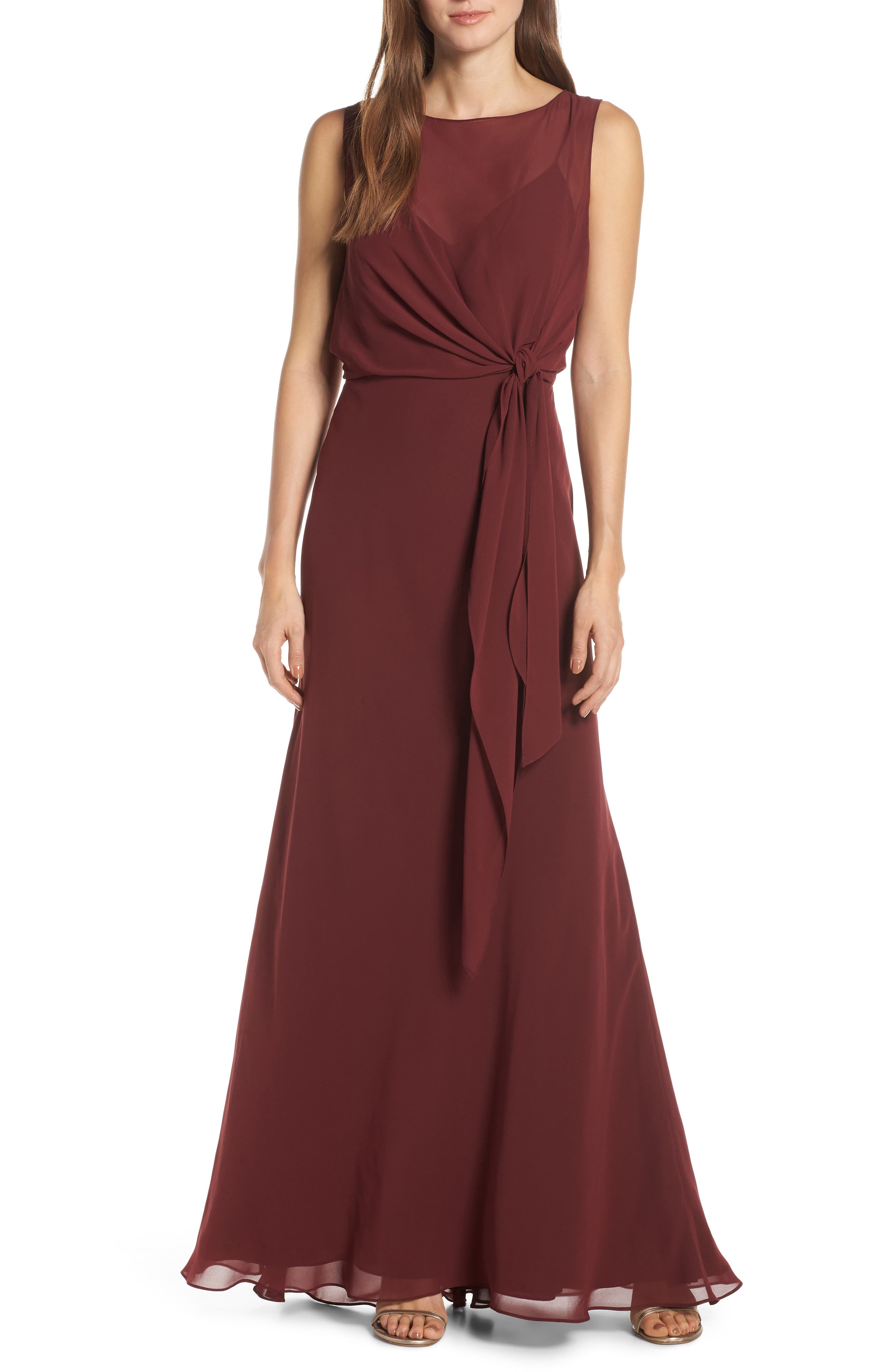 Jenny Yoo Chiffon Overlay Evening Dress