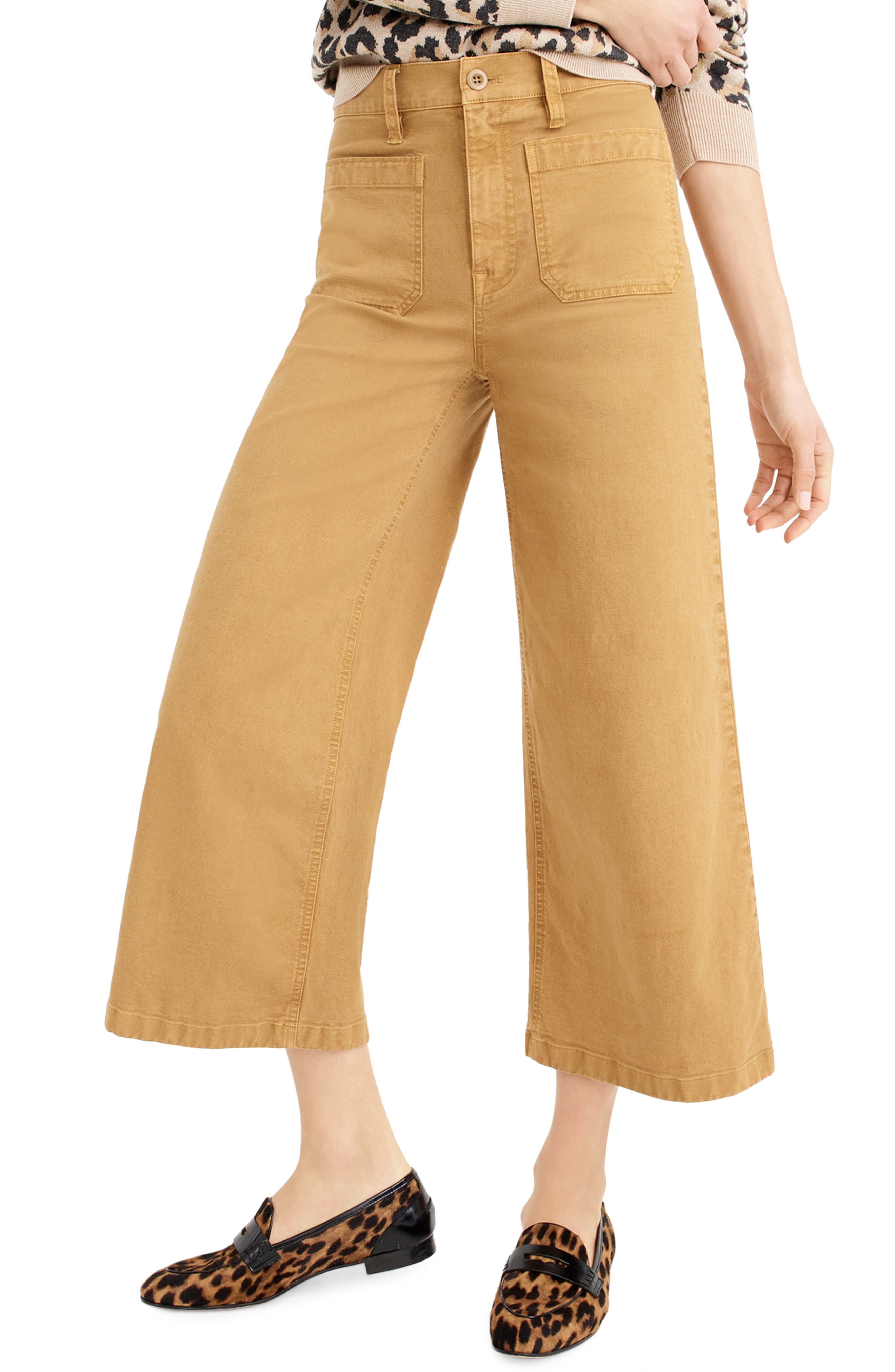 J.Crew Point Sur Washed Wide Leg Crop Pants Nordstrom