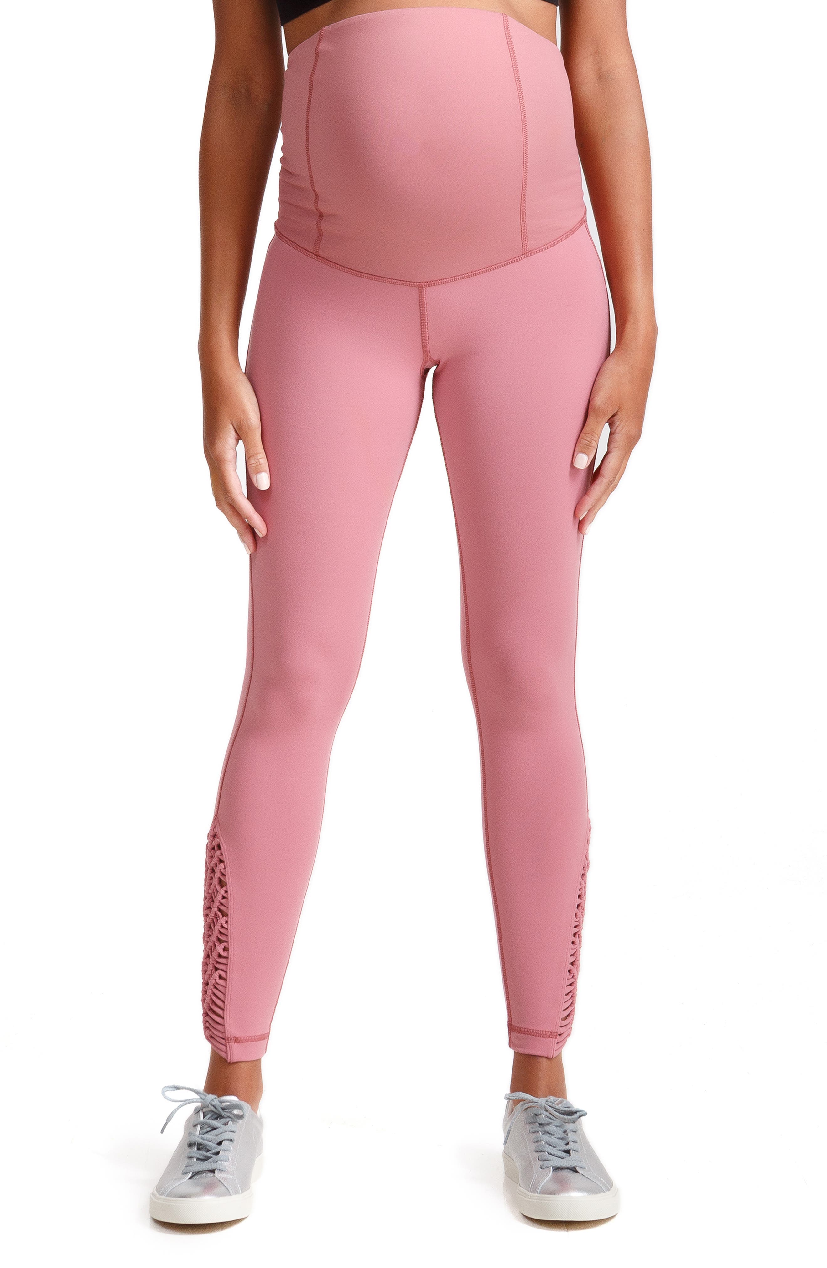 Ingrid & Isabel Active Maternity Leggings With Macrame Detail, Pink
