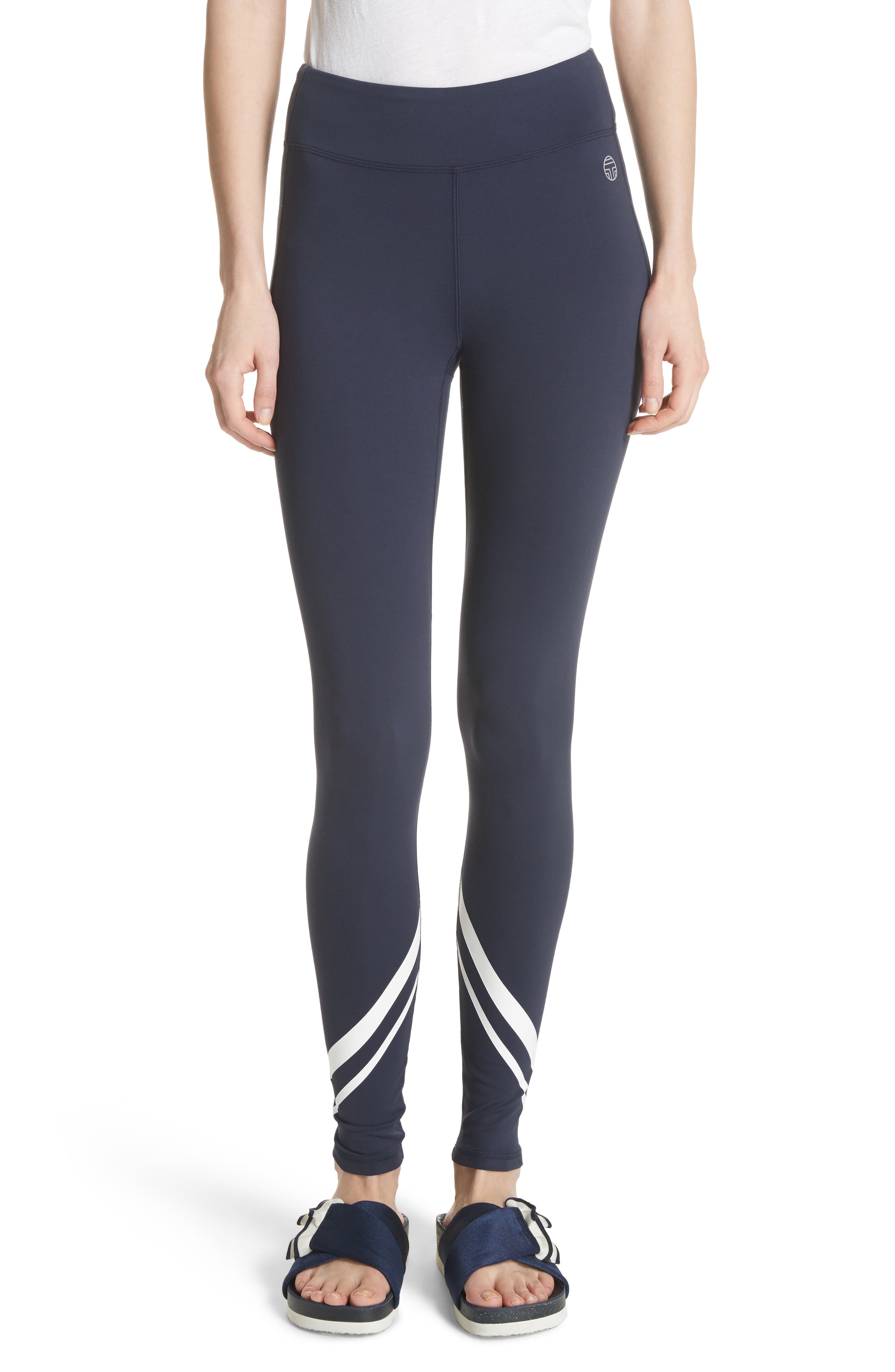 Tory Sport Chevron Leggings, Blue