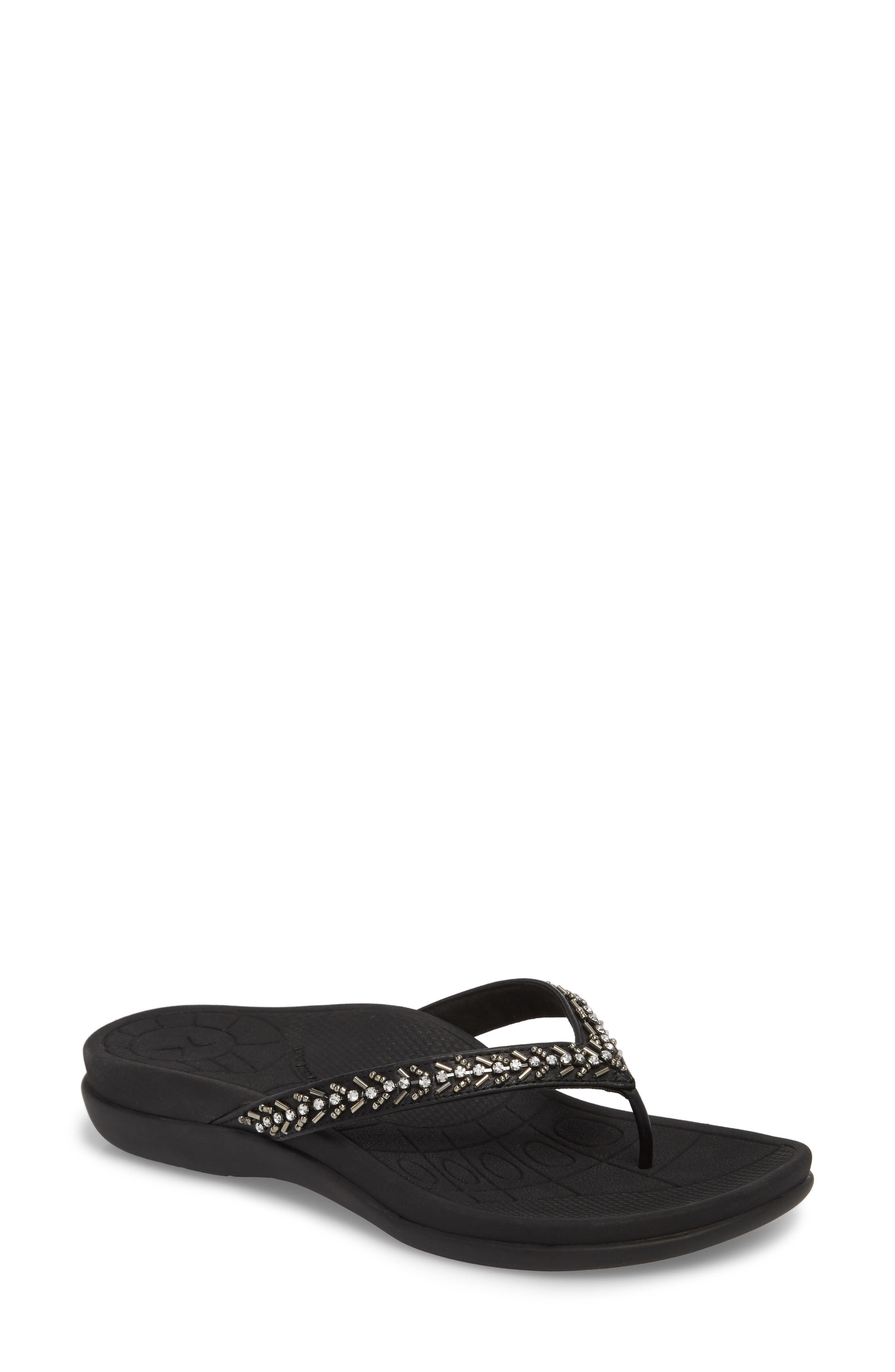 Aetrex Jules Crystal Embellished Water Friendly Flip-Flop