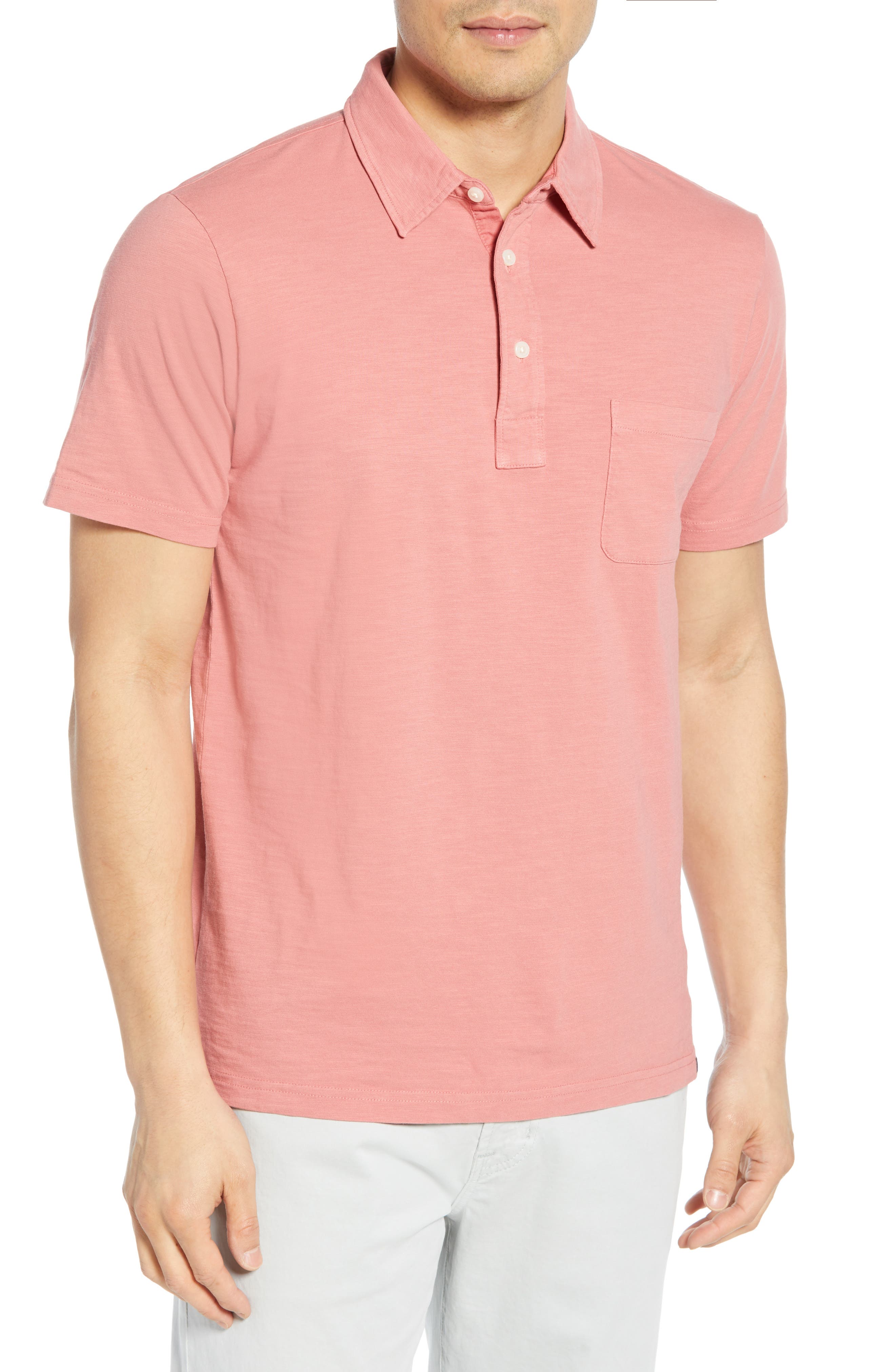 Faherty Sunwashed Regular Fit Polo, Red