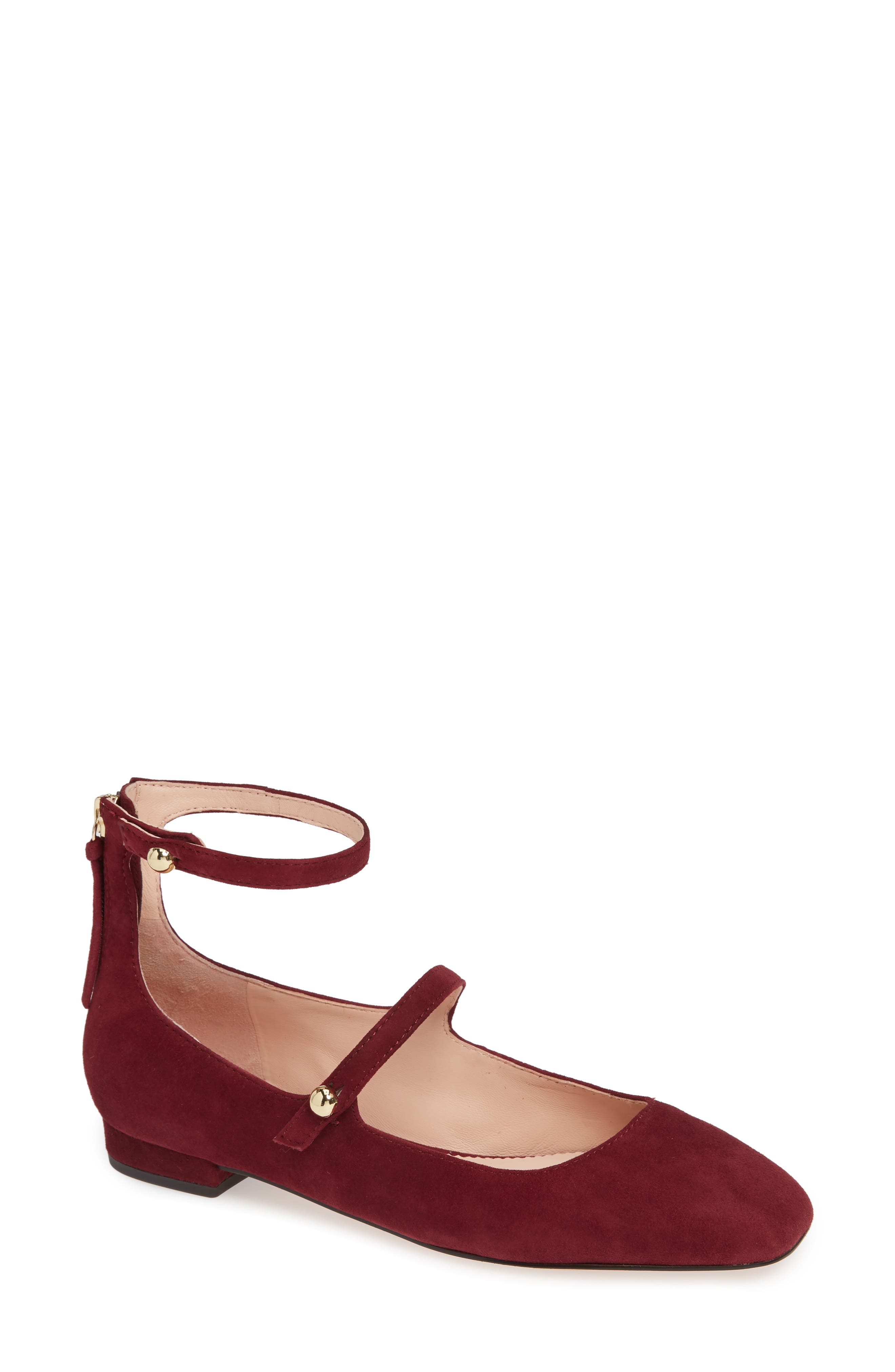J.crew Poppy Two-Strap Ballet Flat- Red