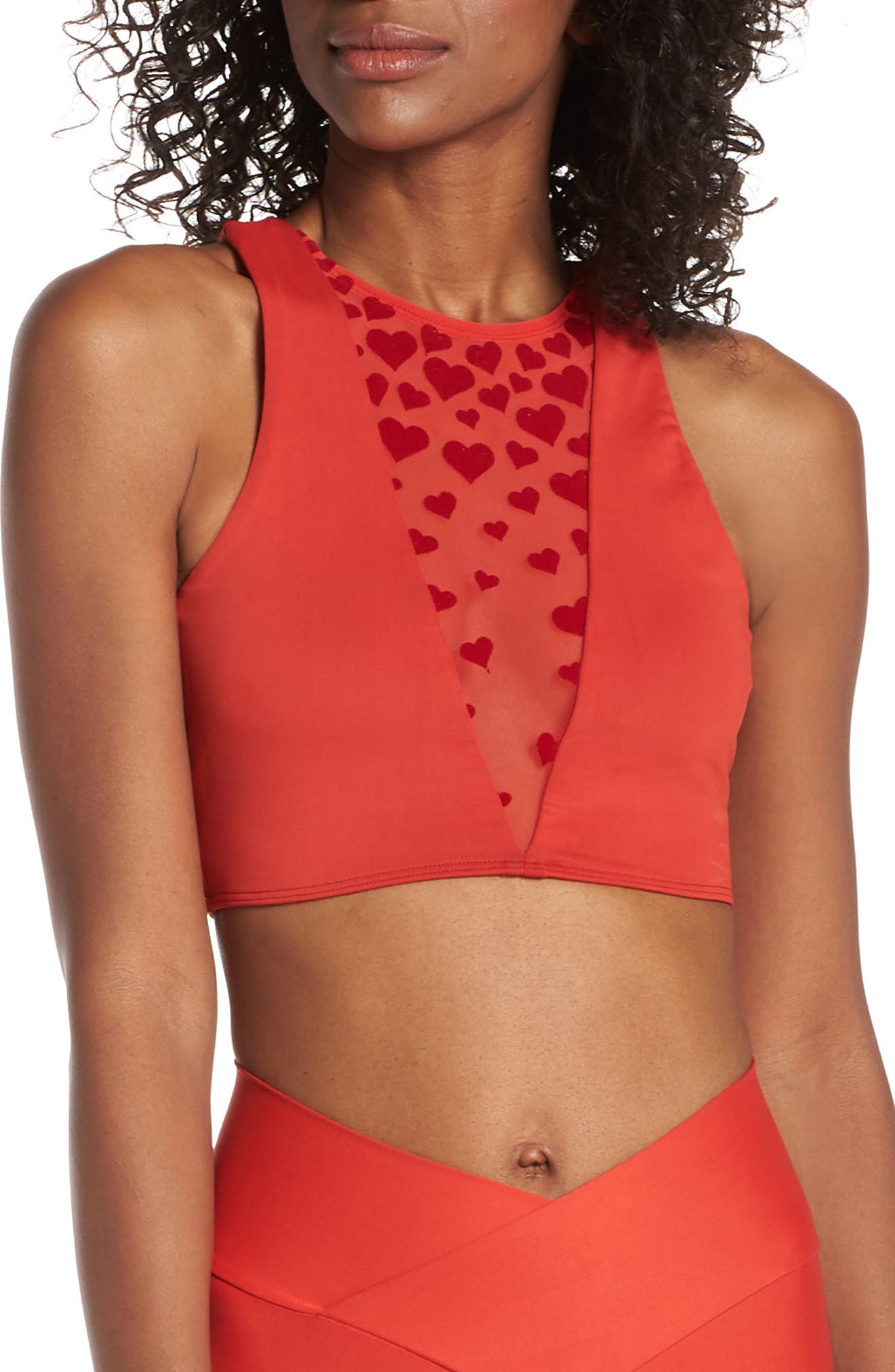 Beach Riot Sports Bra, Red