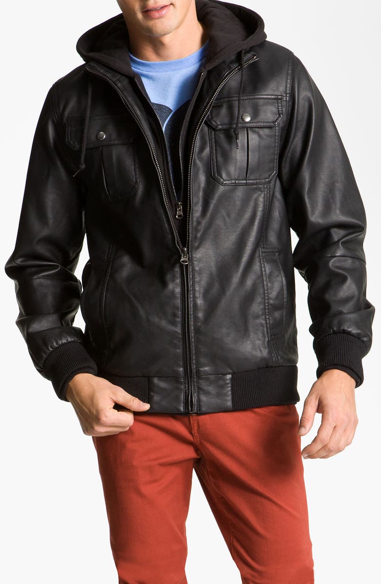 Obey 'Rapture' Trim Fit Layered Faux Leather Jacket | Nordstrom