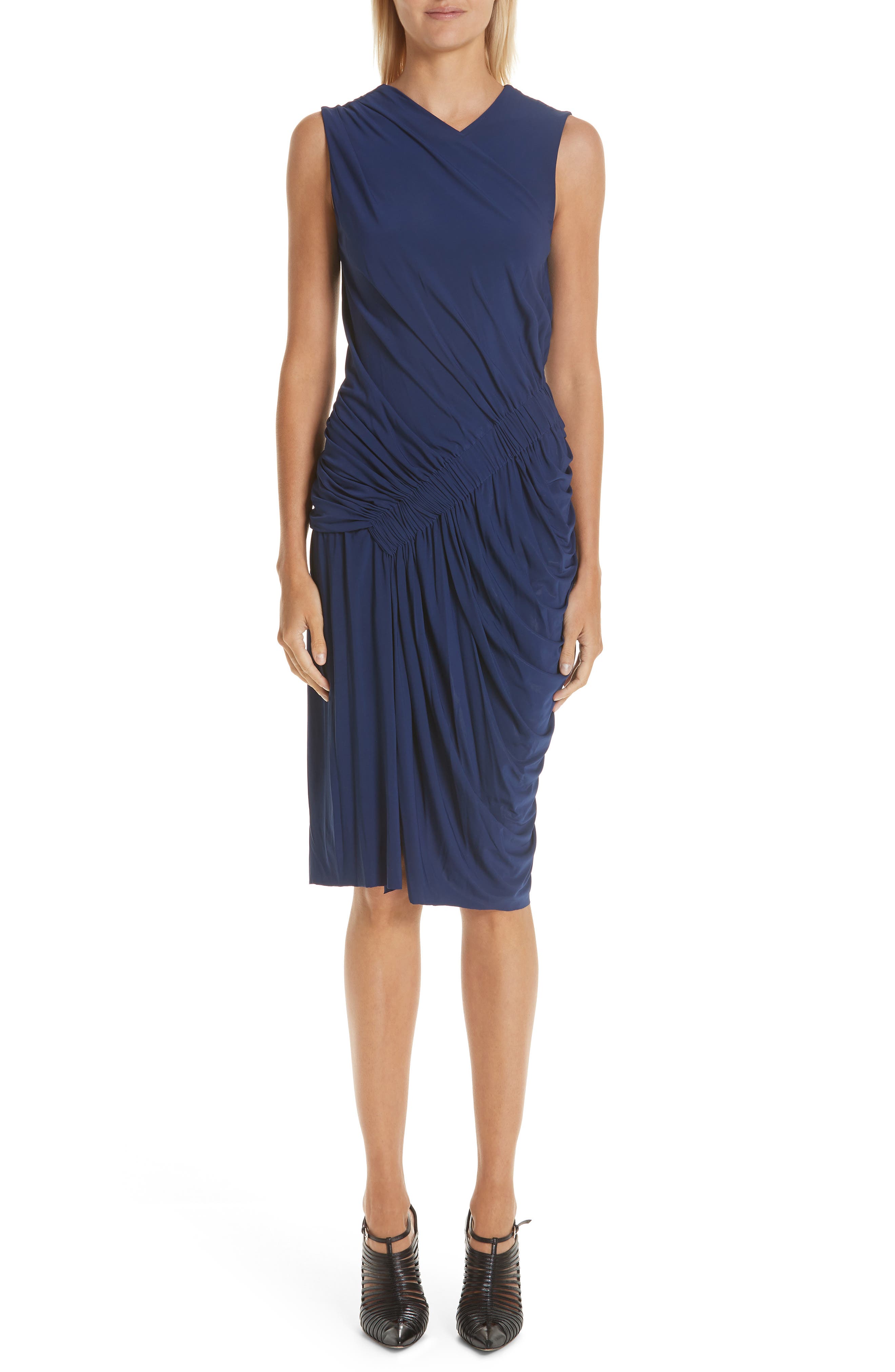 Jason Wu Collection Ruched Jersey Sheath Dress, Blue