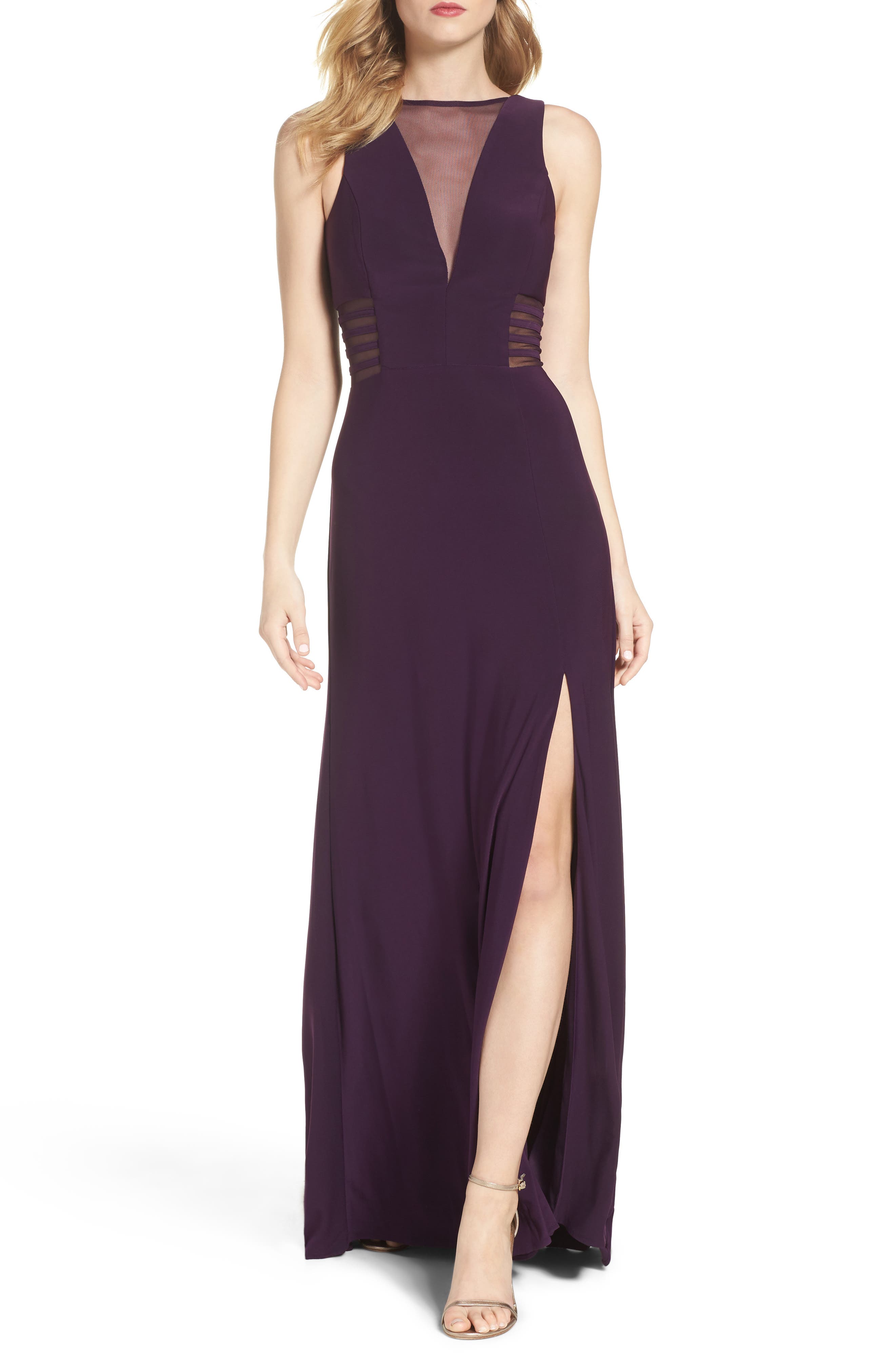 Morgan & Co. Illusion Gown, /2 - Purple