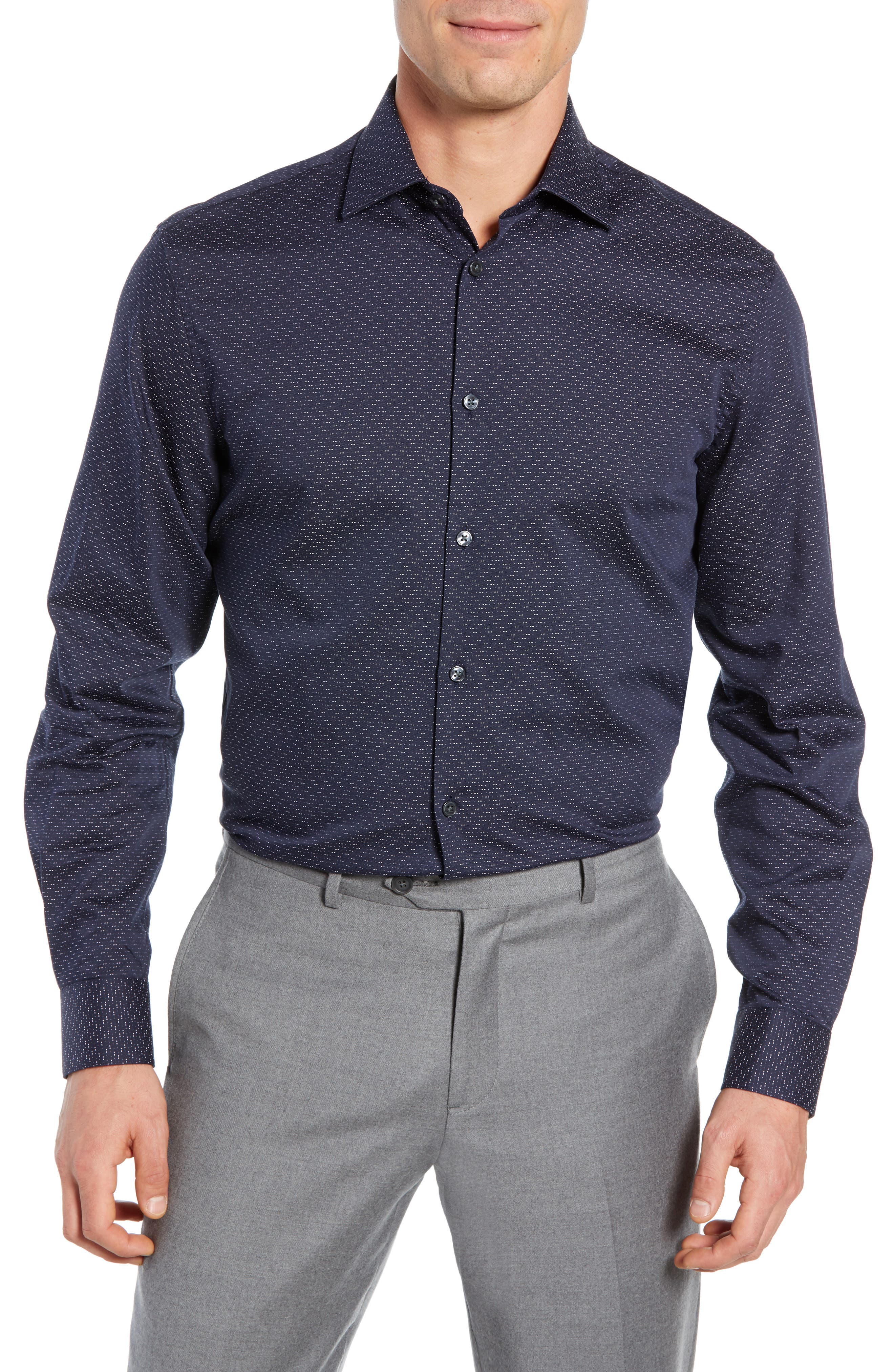John Varvatos Star Usa Regular Fit Print Sport Shirt, Blue