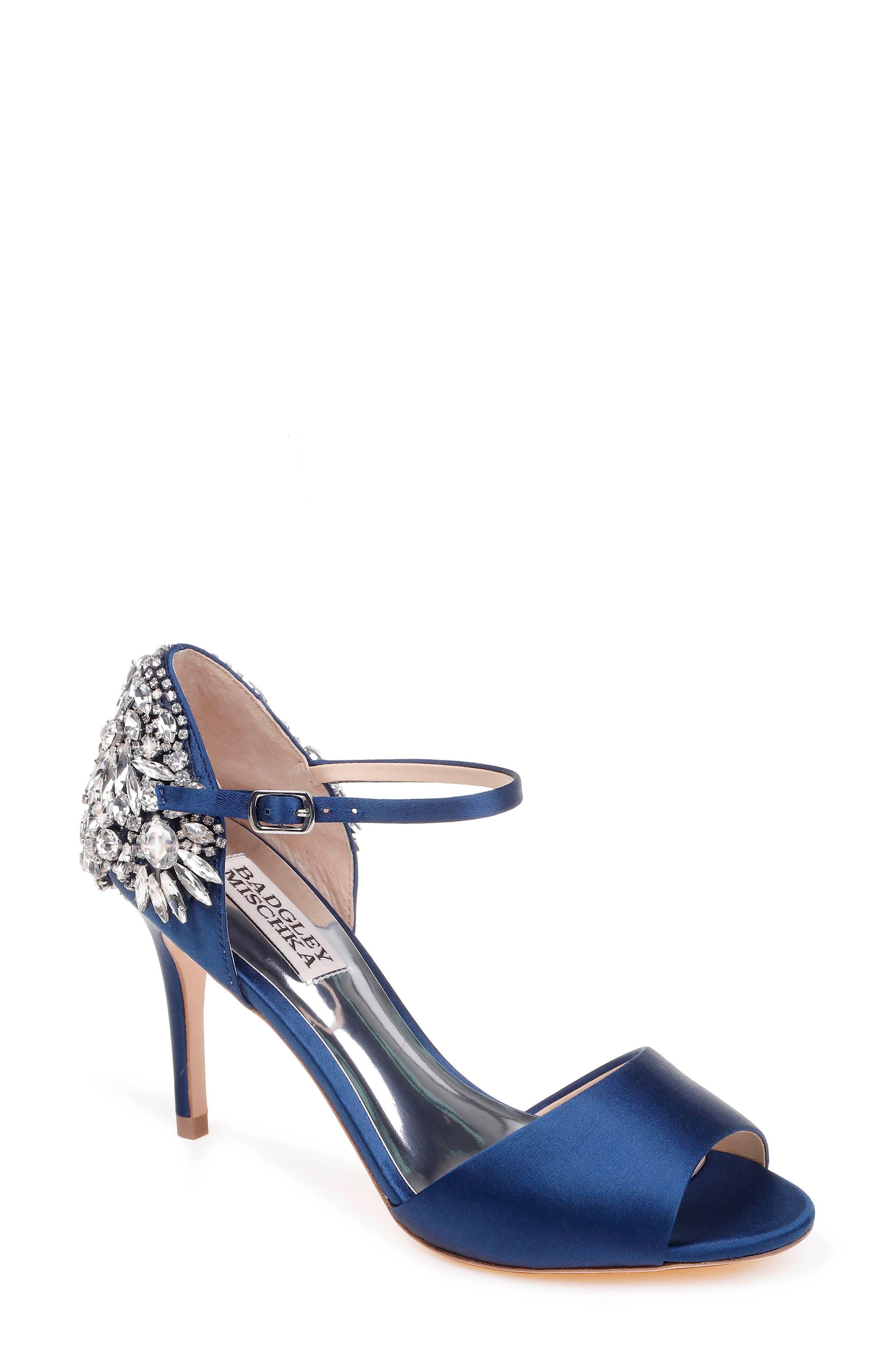 badgley mischka blue pumps