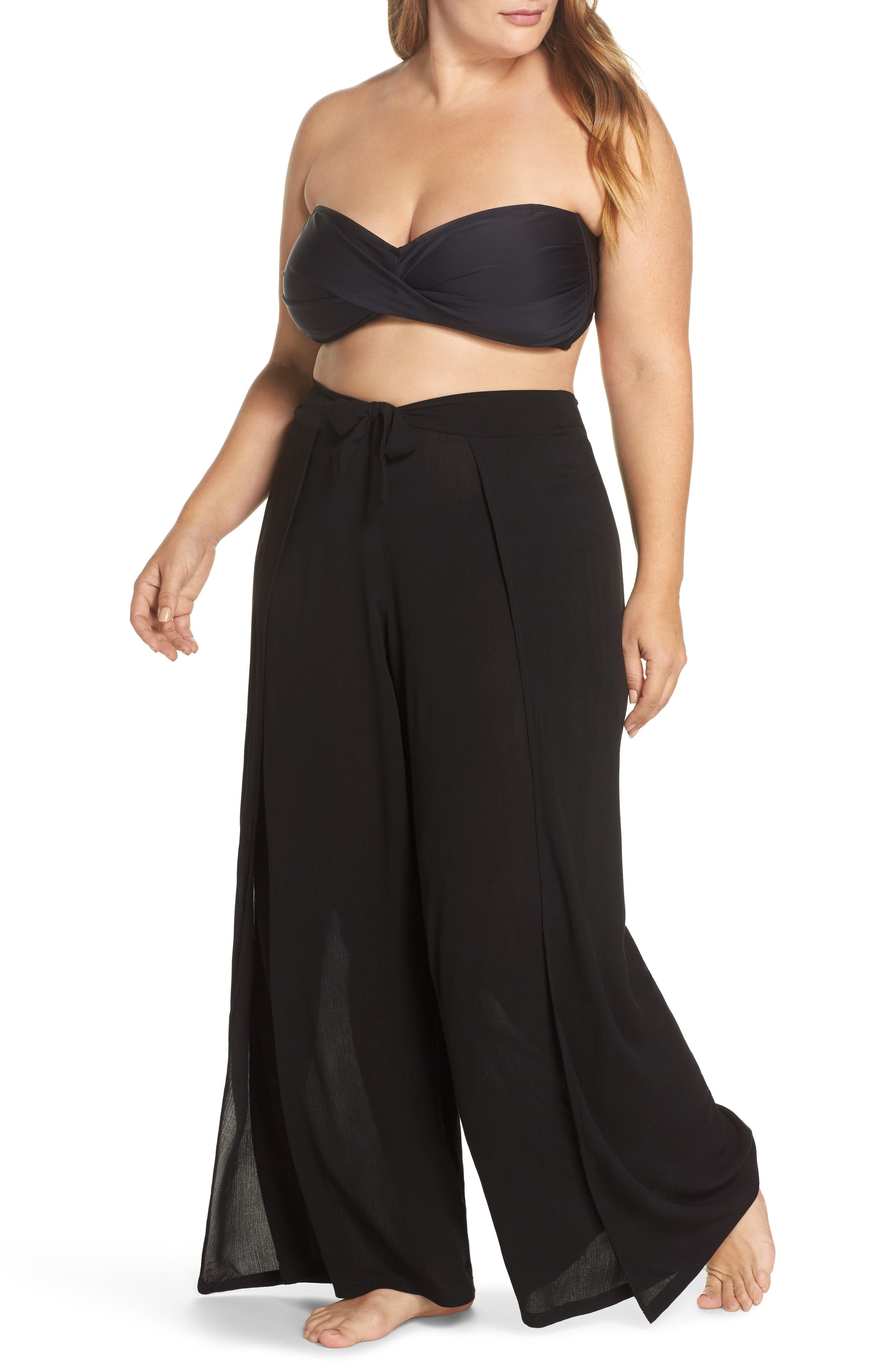 Plus Size Becca Etc. Modern Muse Cover-Up Pants, Black
