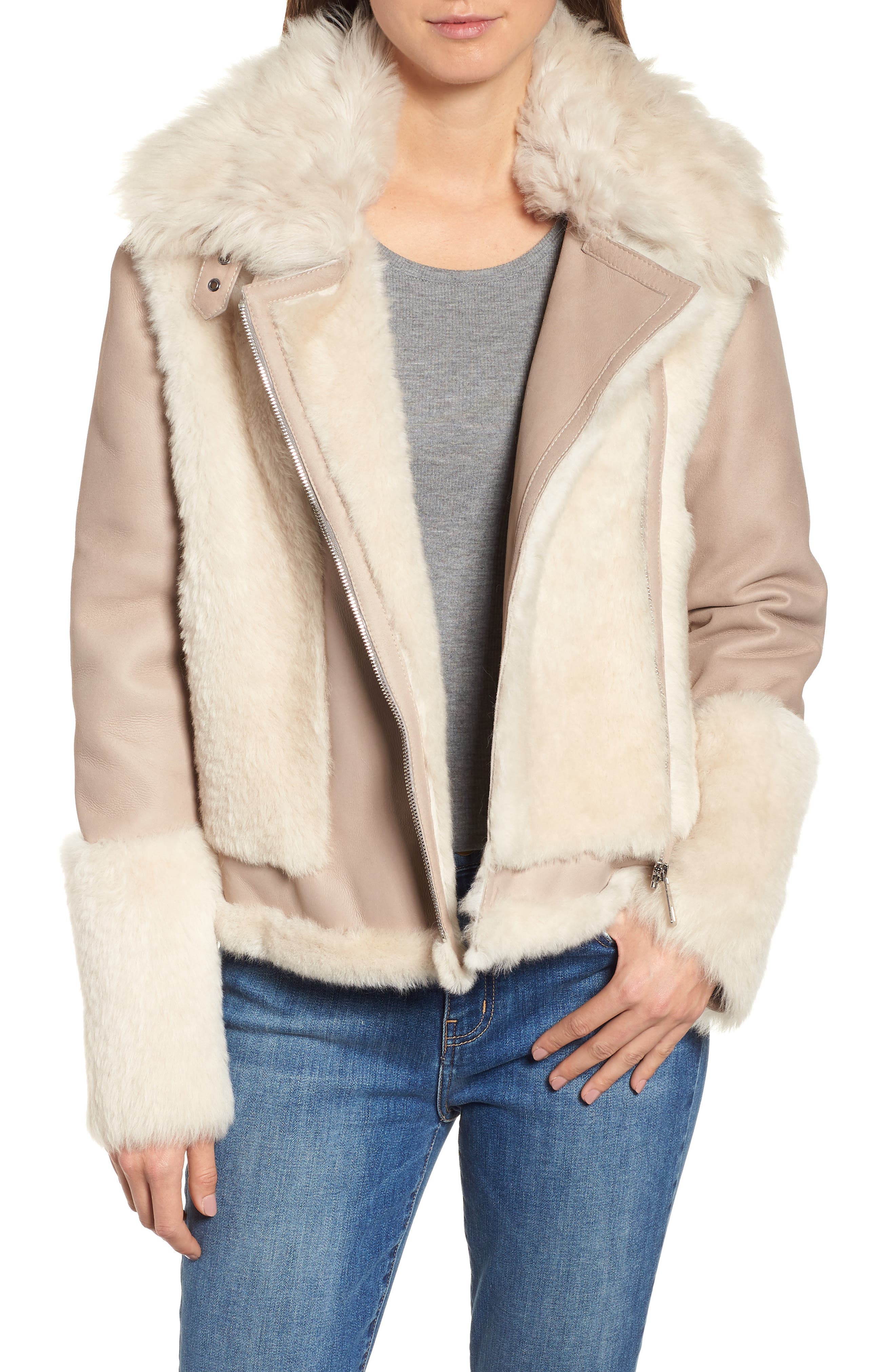 Hiso Genuine Toscana Shearling Jacket, Beige