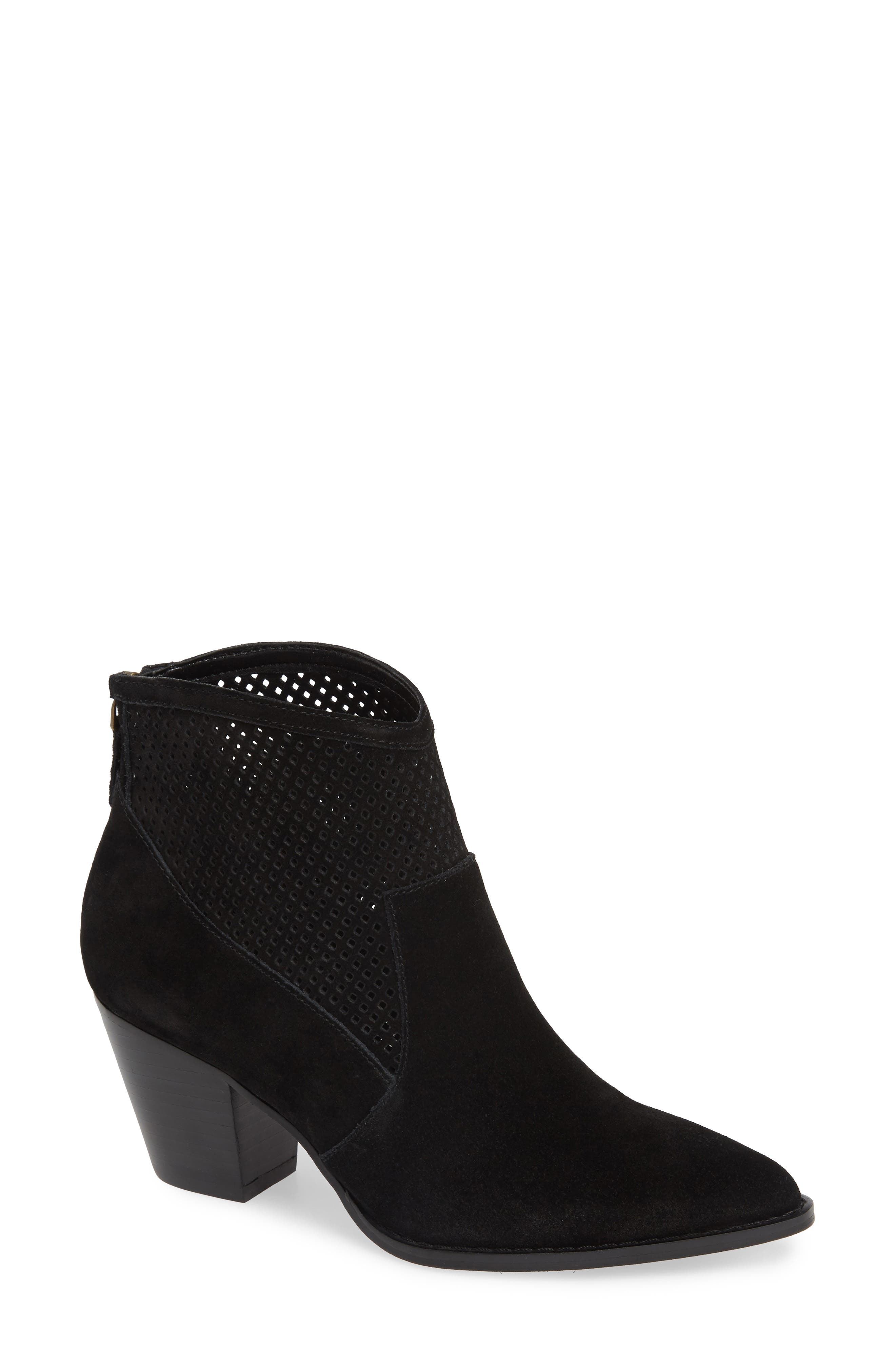 Treasure & Bond Boone Perforated Western Bootie, Black