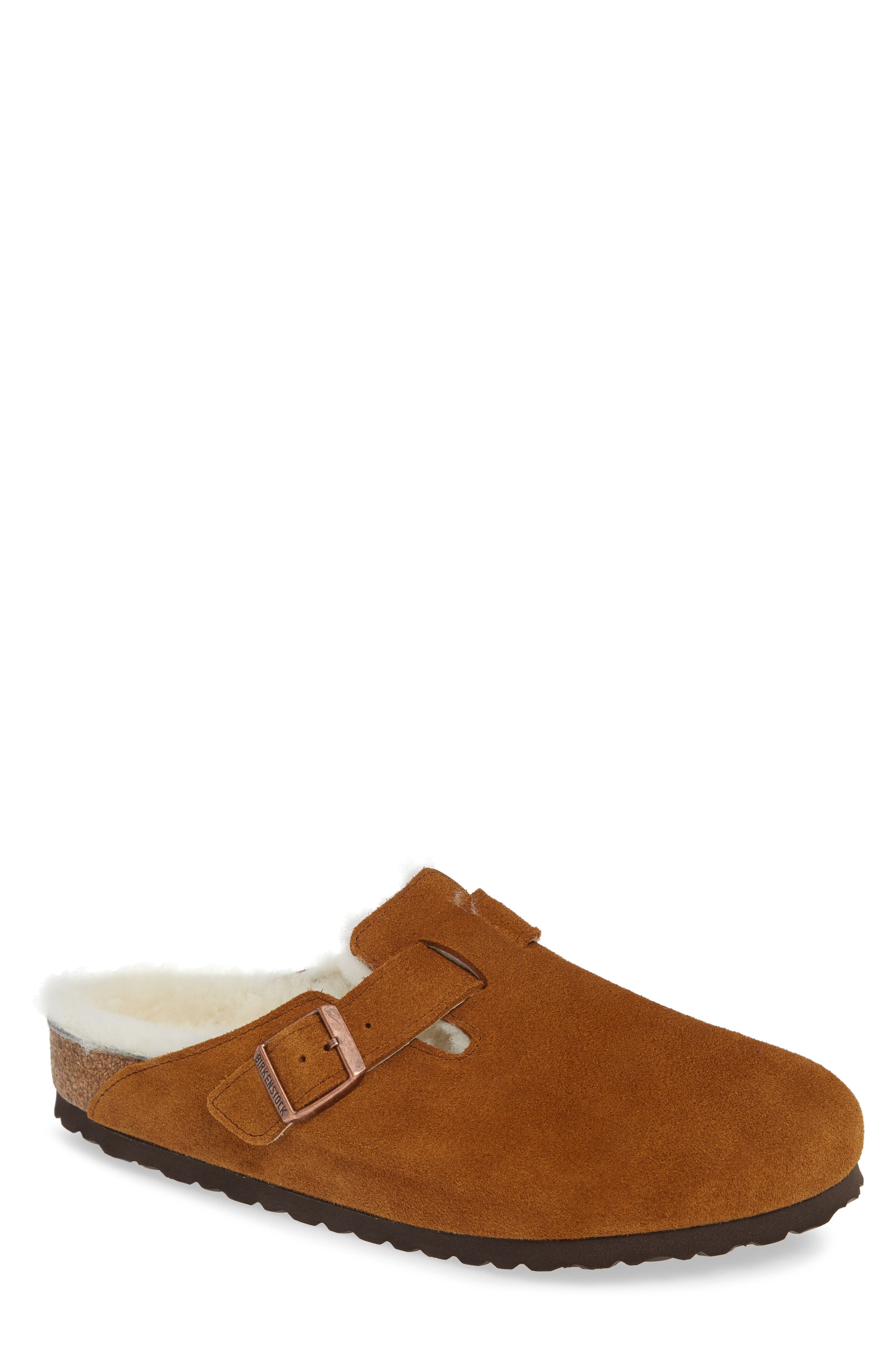 Birkenstock Boston Slip-On With Genuine Shearling Lining, Brown