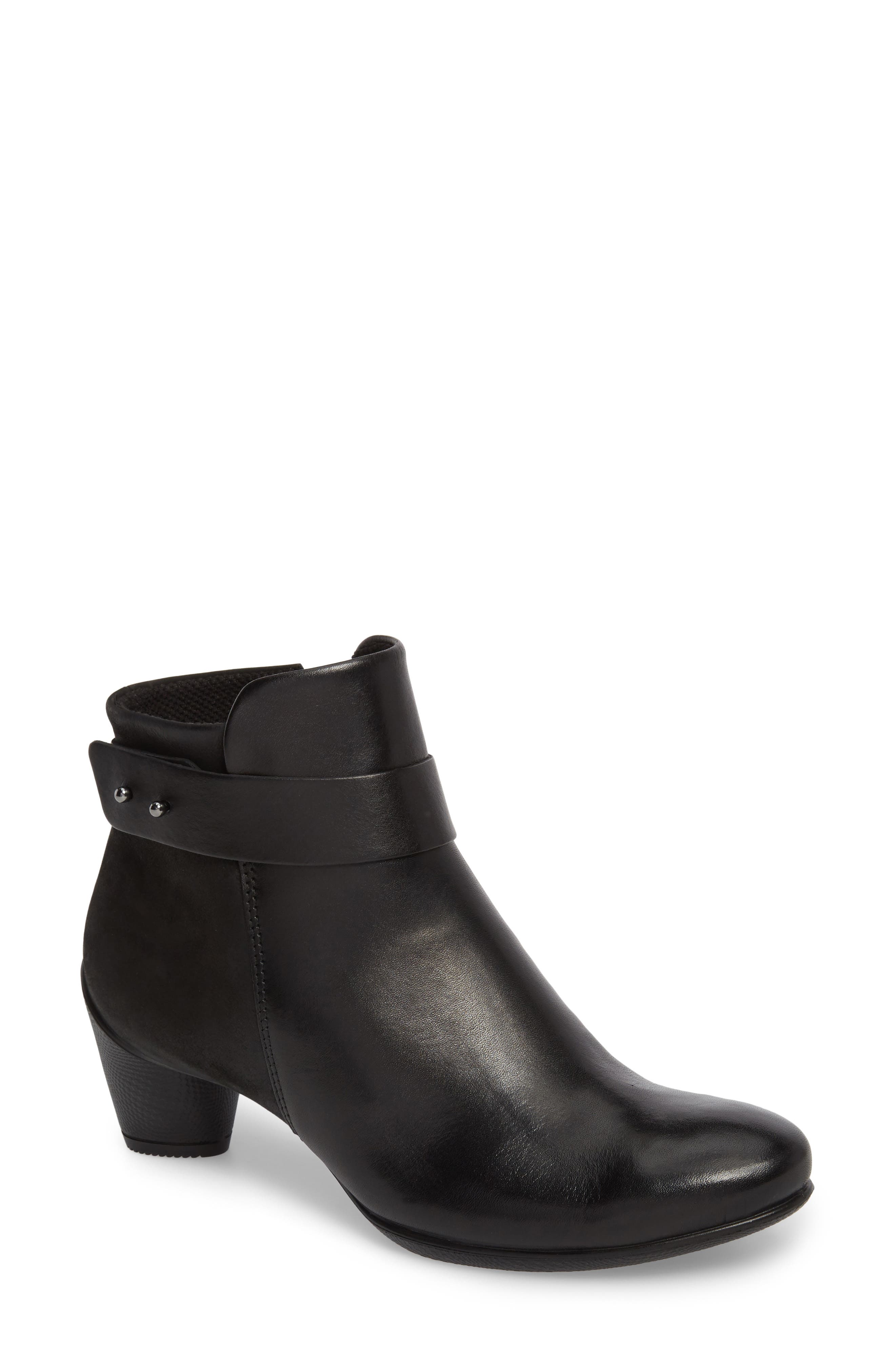 Ecco Sculptured 45 Buckle Bootie, Black