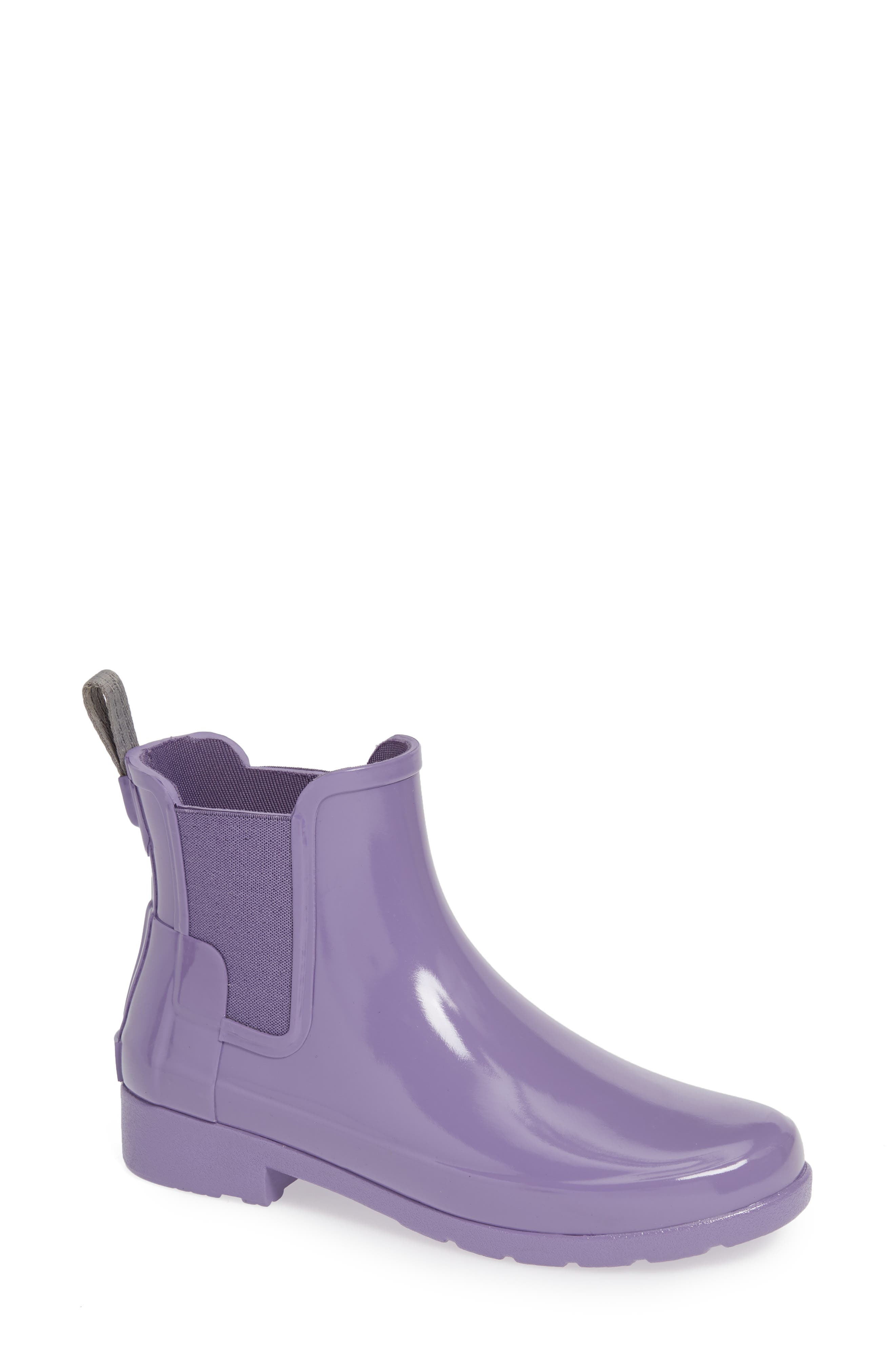 Hunter Original Refined Chelsea Waterproof Rain Boot, Purple