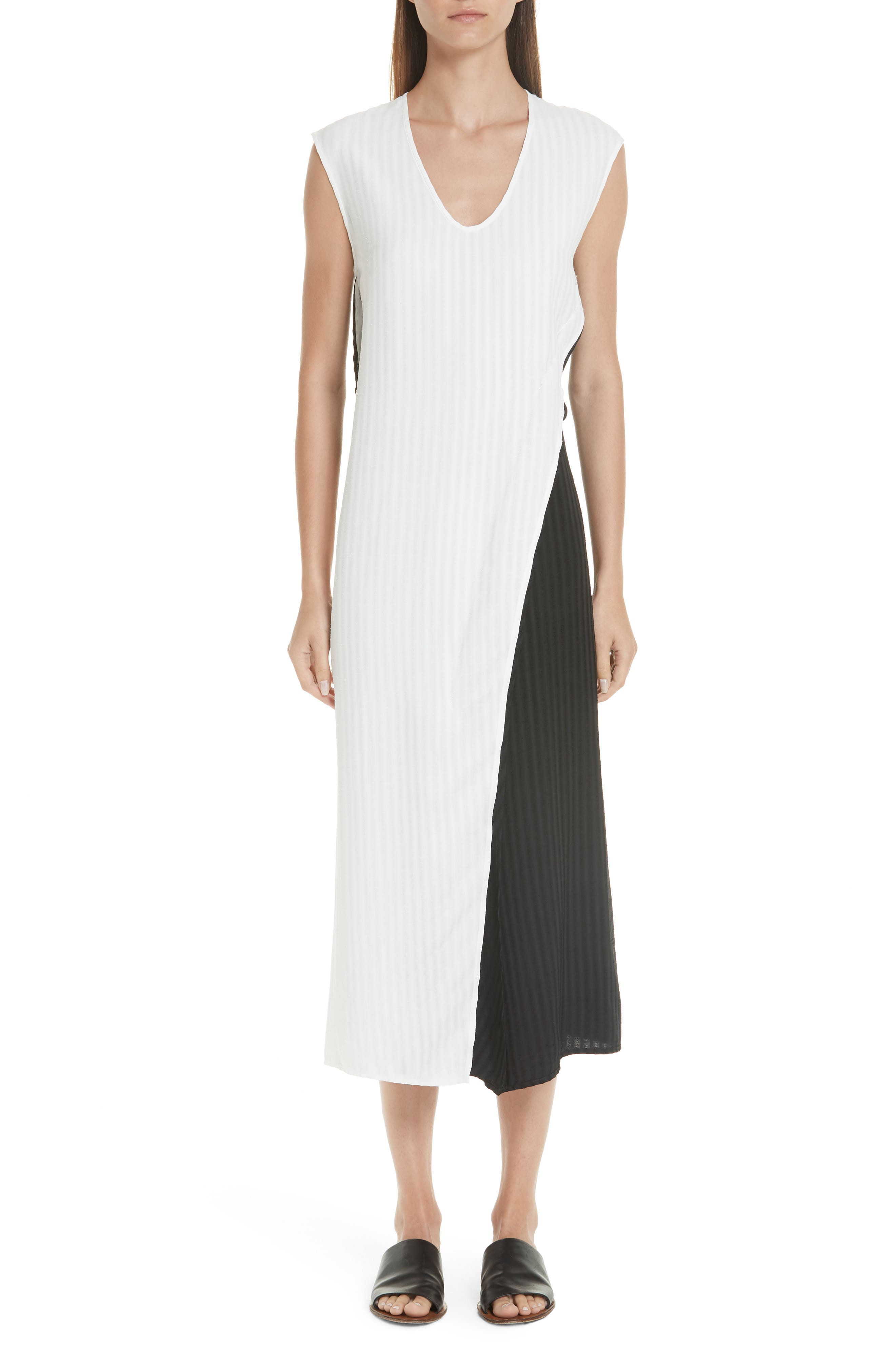 Zero + Maria Cornejo Colorblock Twist Dress, White