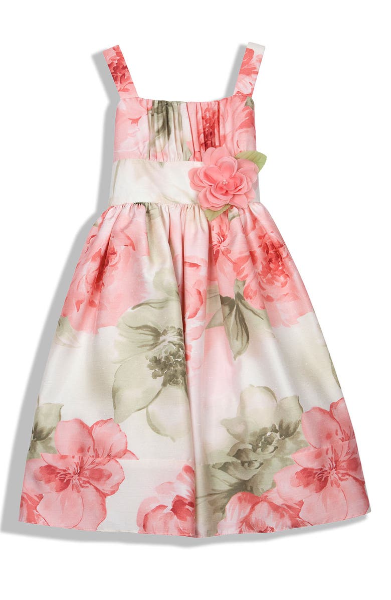 Sweet Heart Rose Floral Print Sleeveless Dress (Little Girls) | Nordstrom