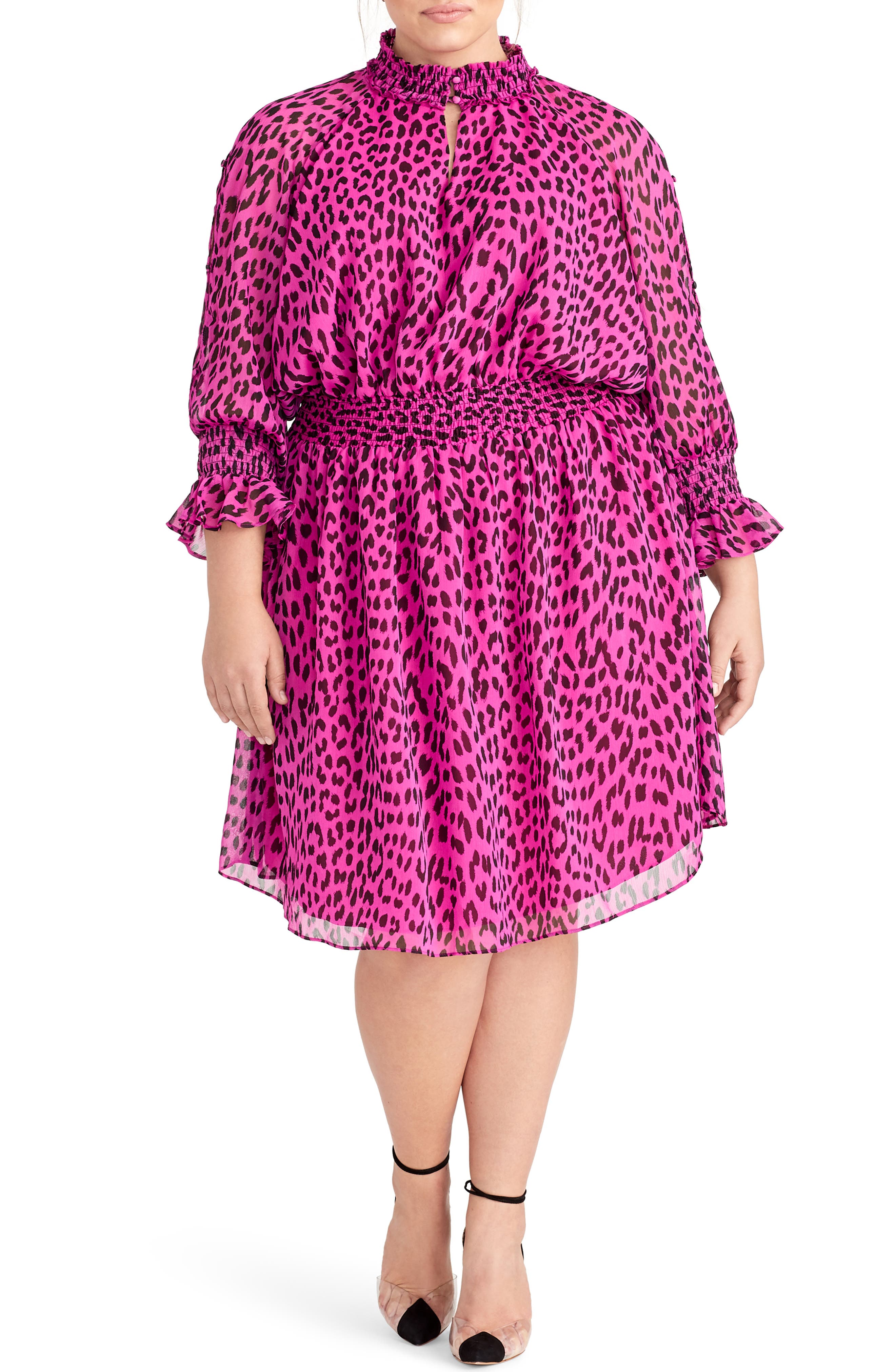 Plus Size Rachel Rachel Roy Lucky Leopard Dress, Pink