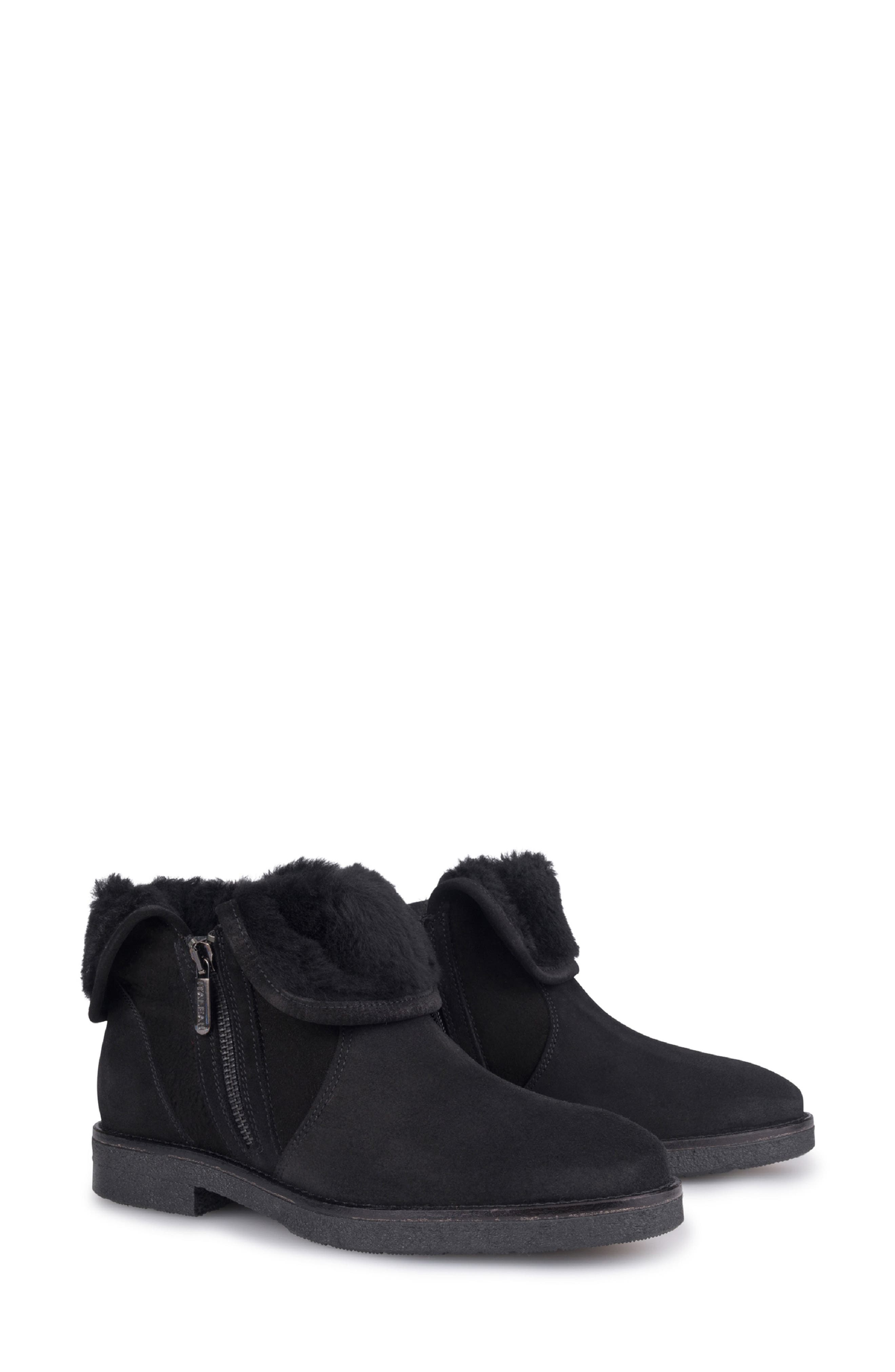 Italeau Rosie Genuine Shearling Lined Bootie, Black