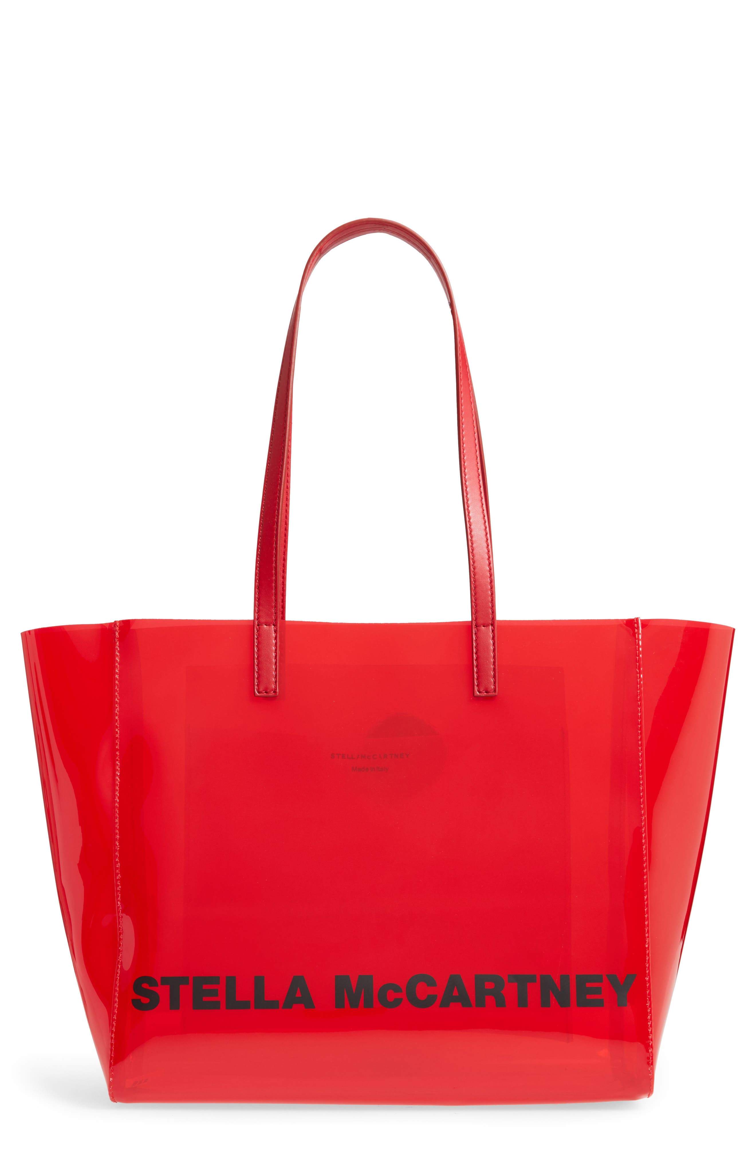 Stella Mccartney Clear Logo Tote - Red