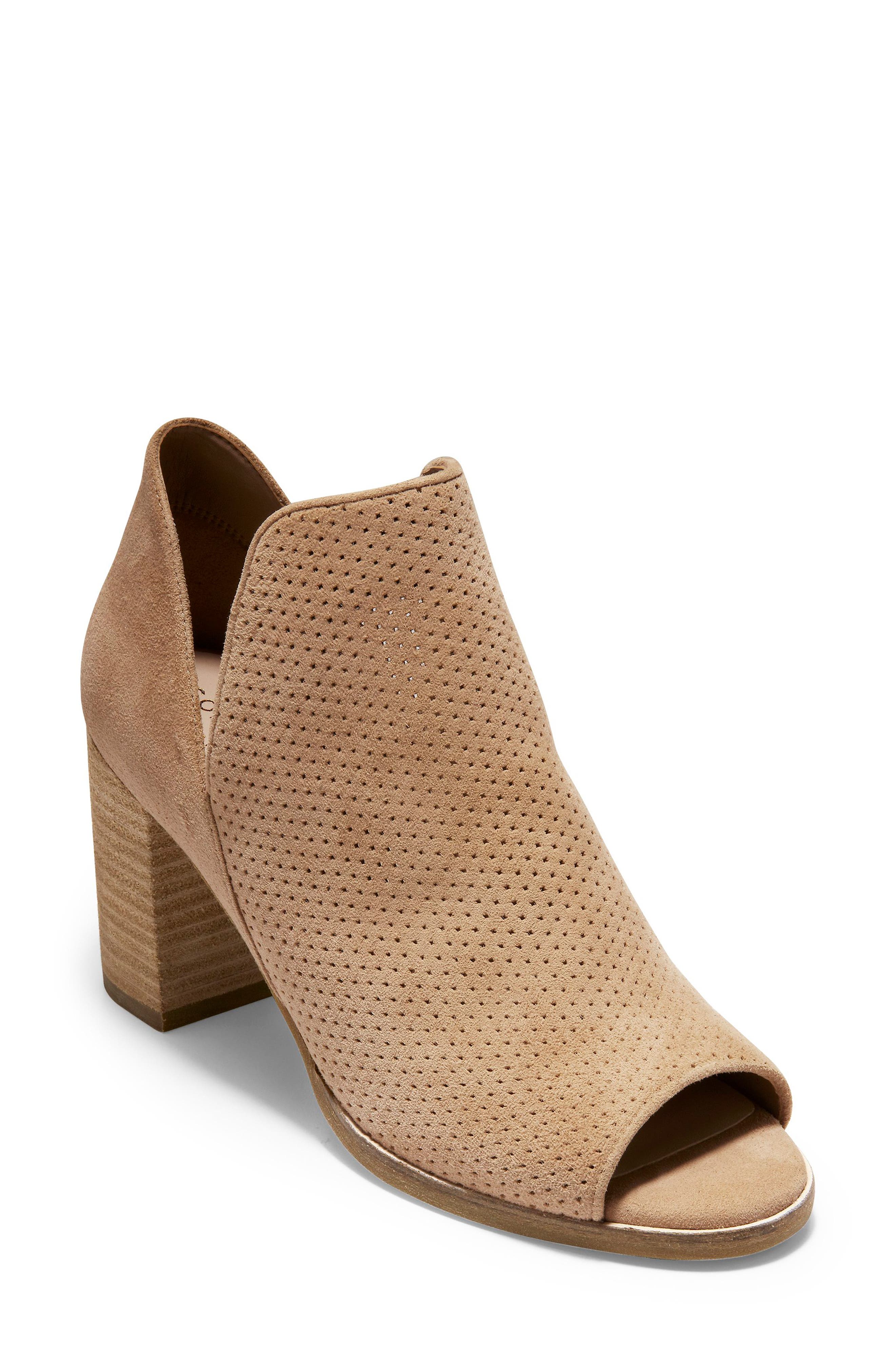 Cole Haan Shiloh Peep Toe Bootie, Beige