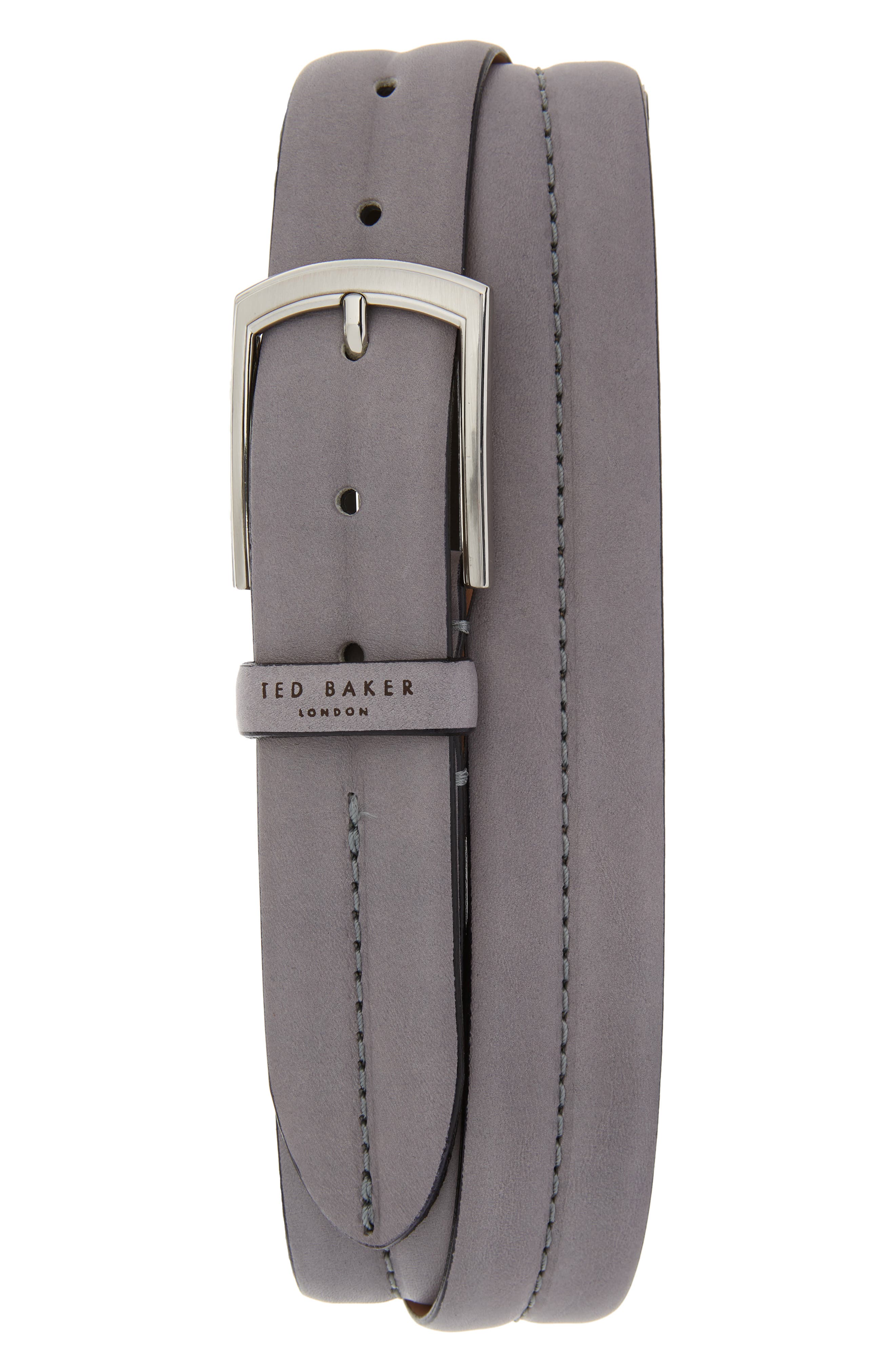 Ted Baker London Stitched Leather Belt, Grey