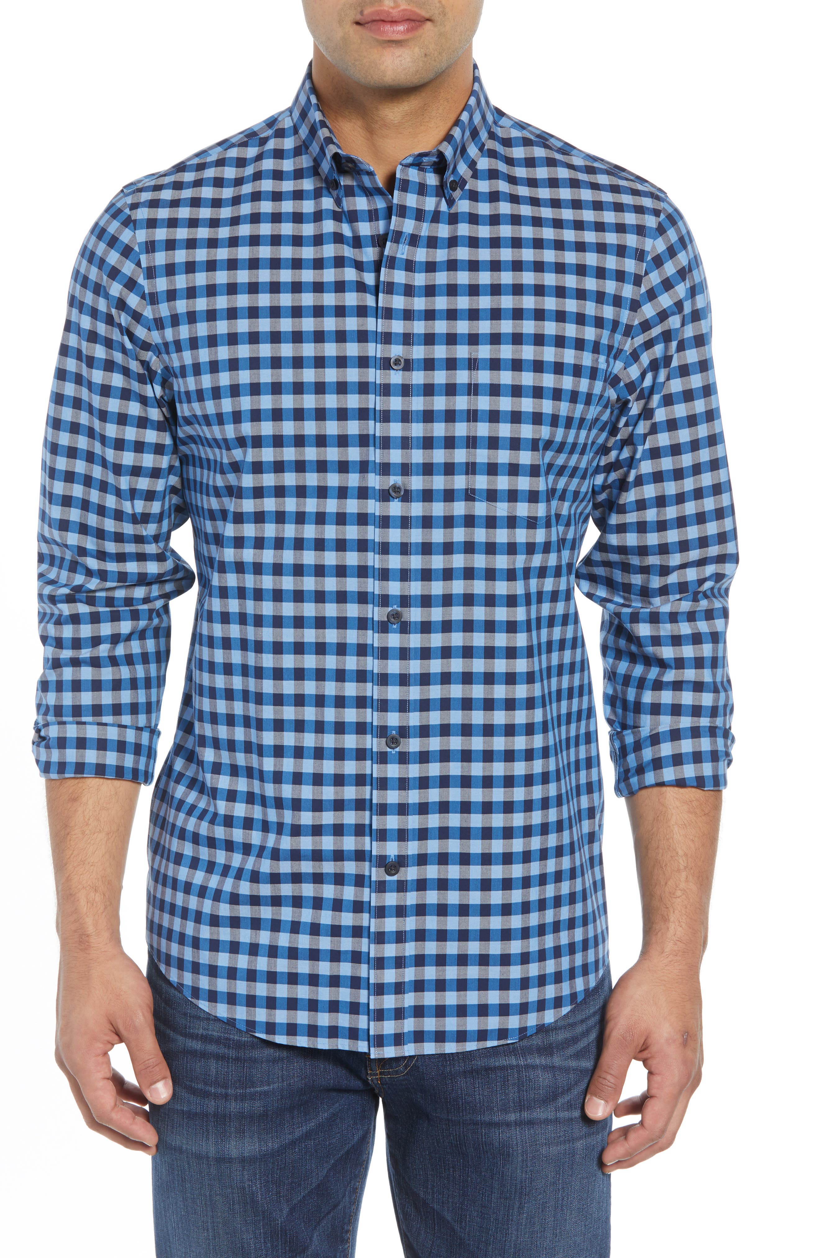 Nordstrom Shop Smartcare(TM) Regular Fit Gingham Sport Shirt