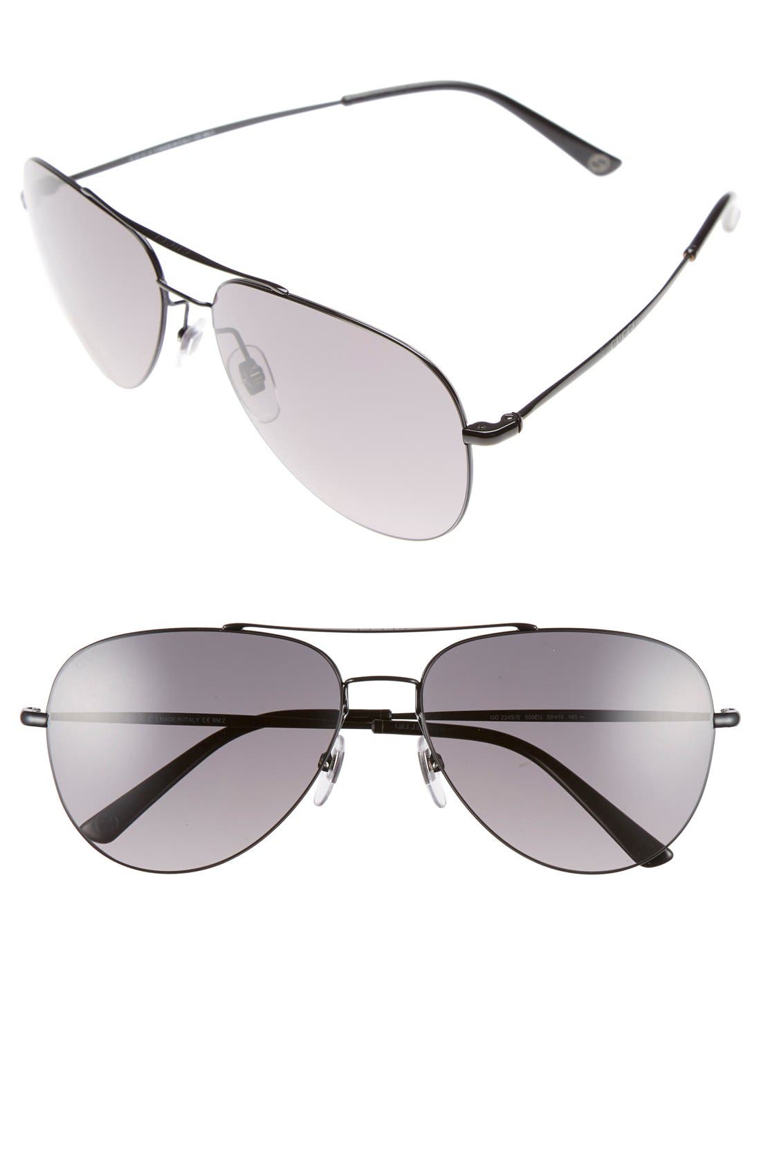 gucci 62mm aviator sunglasses