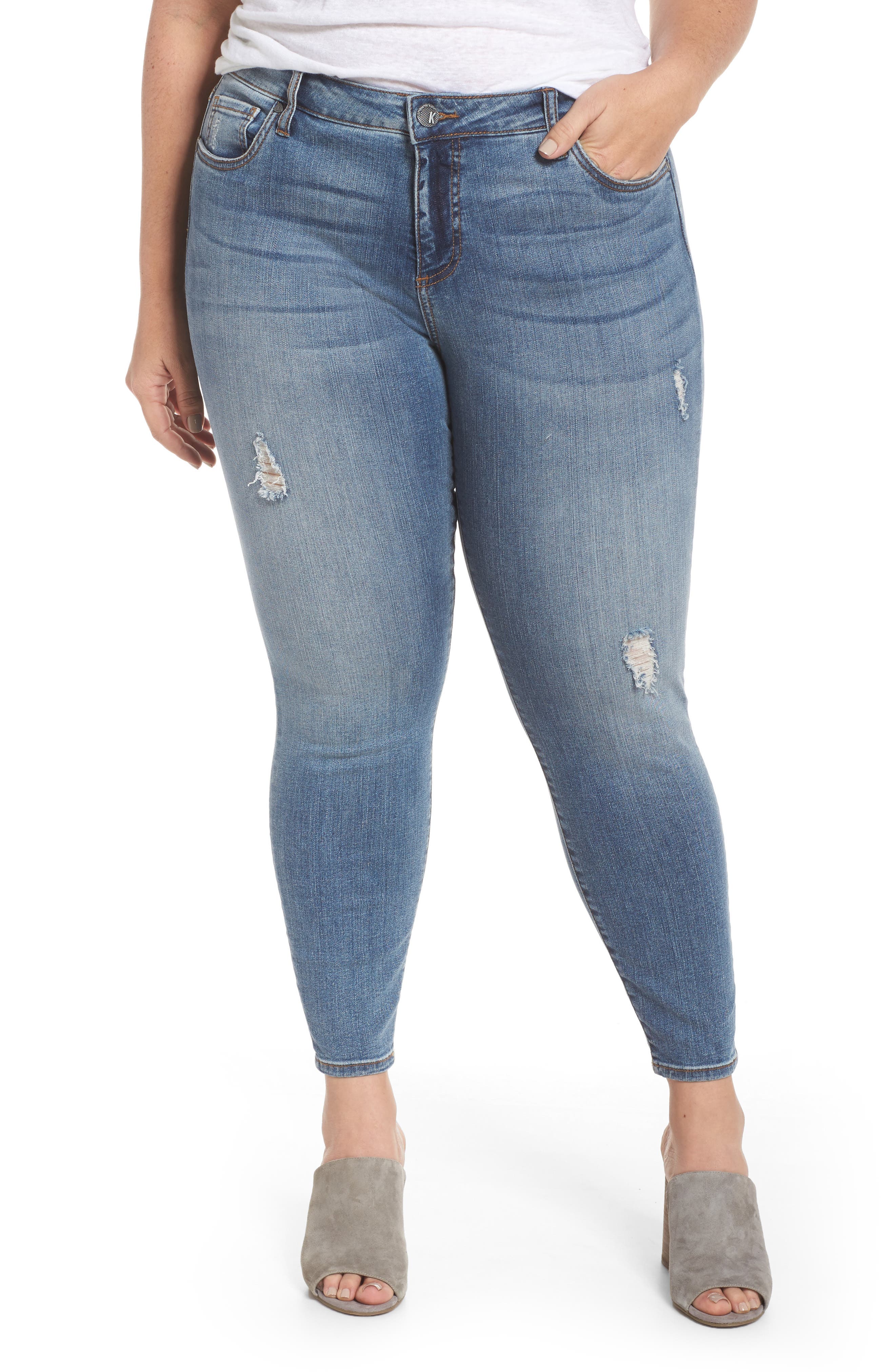 Plus Size Kut From The Kloth Donna High Waist Ankle Skinny Jeans, Grey