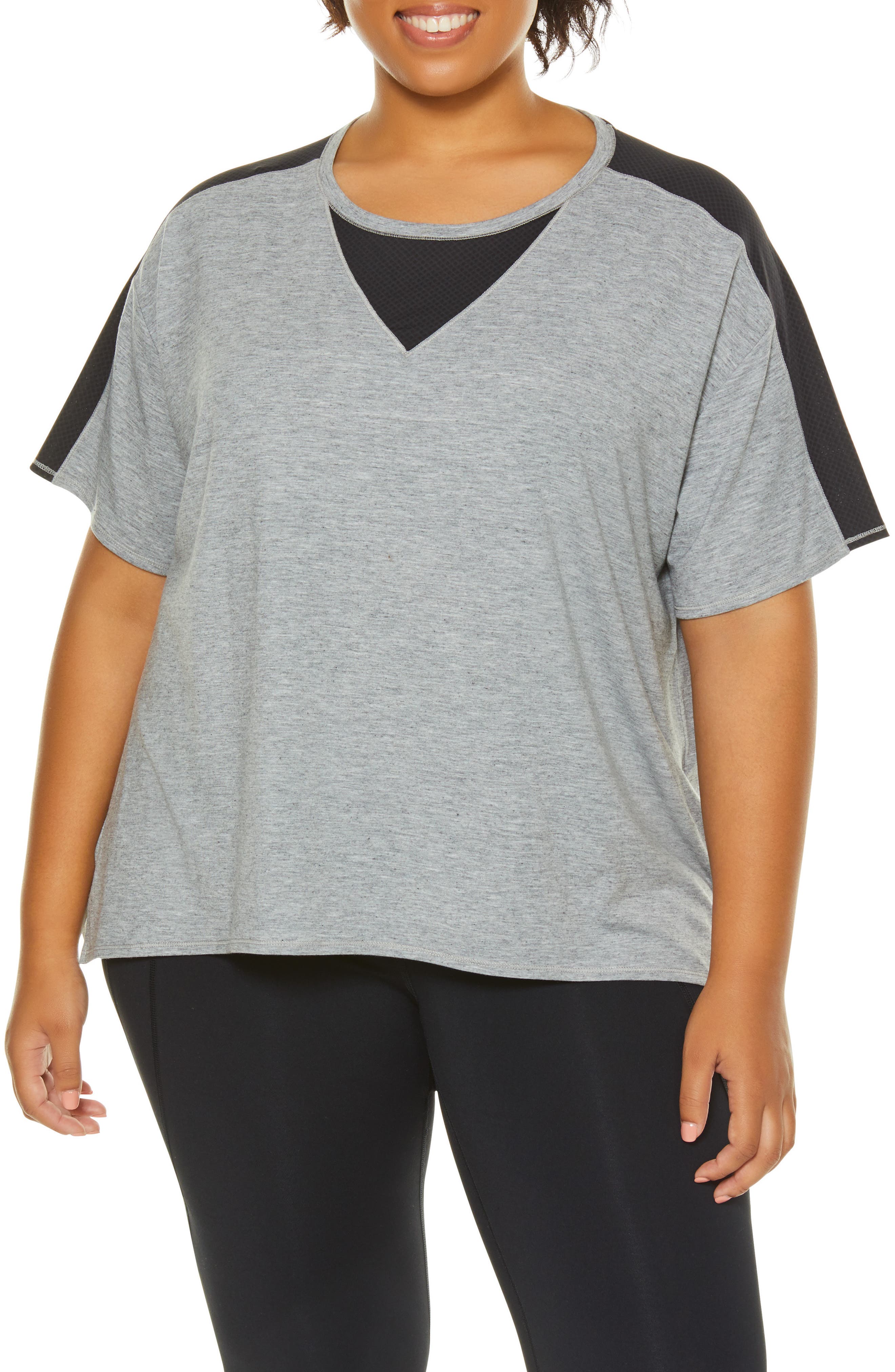 Plus Size Shape Activewear Captivate Tee, Black