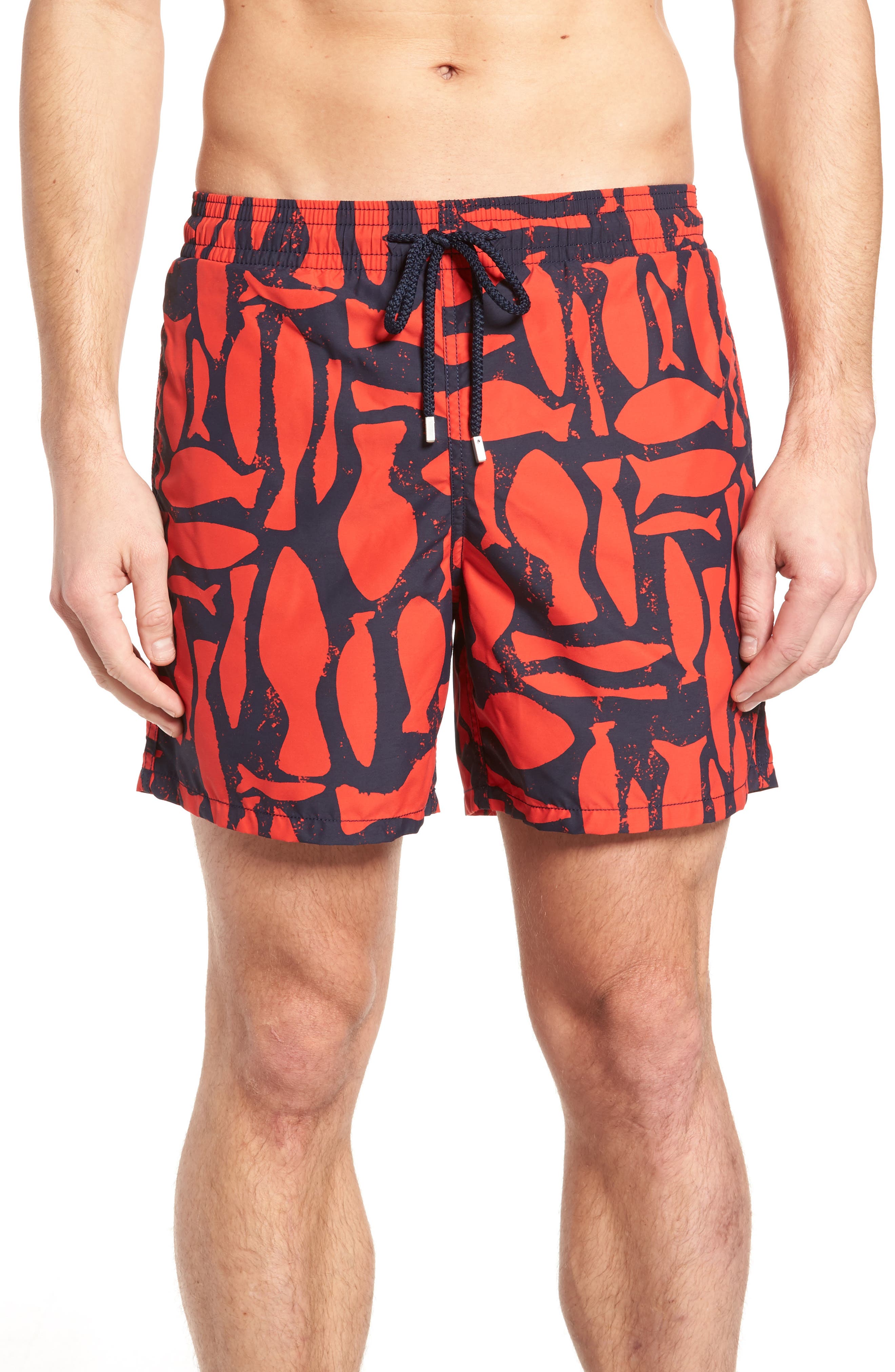 Vilebrequin Silex Fishes Swim Trunks, Red
