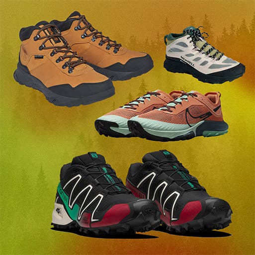 Hiking boots, hiking shoes and trail runners.