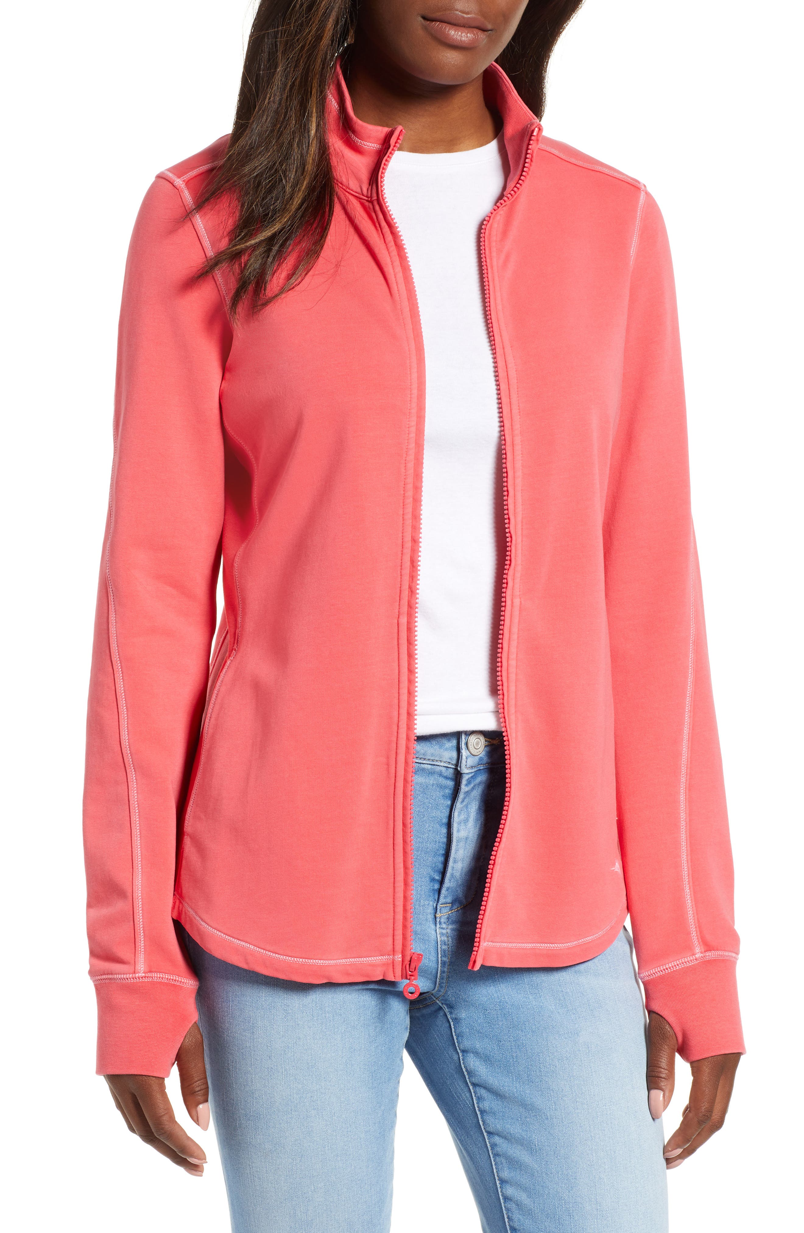 Tommy Bahama Jen And Terry Full Zip Top, Pink